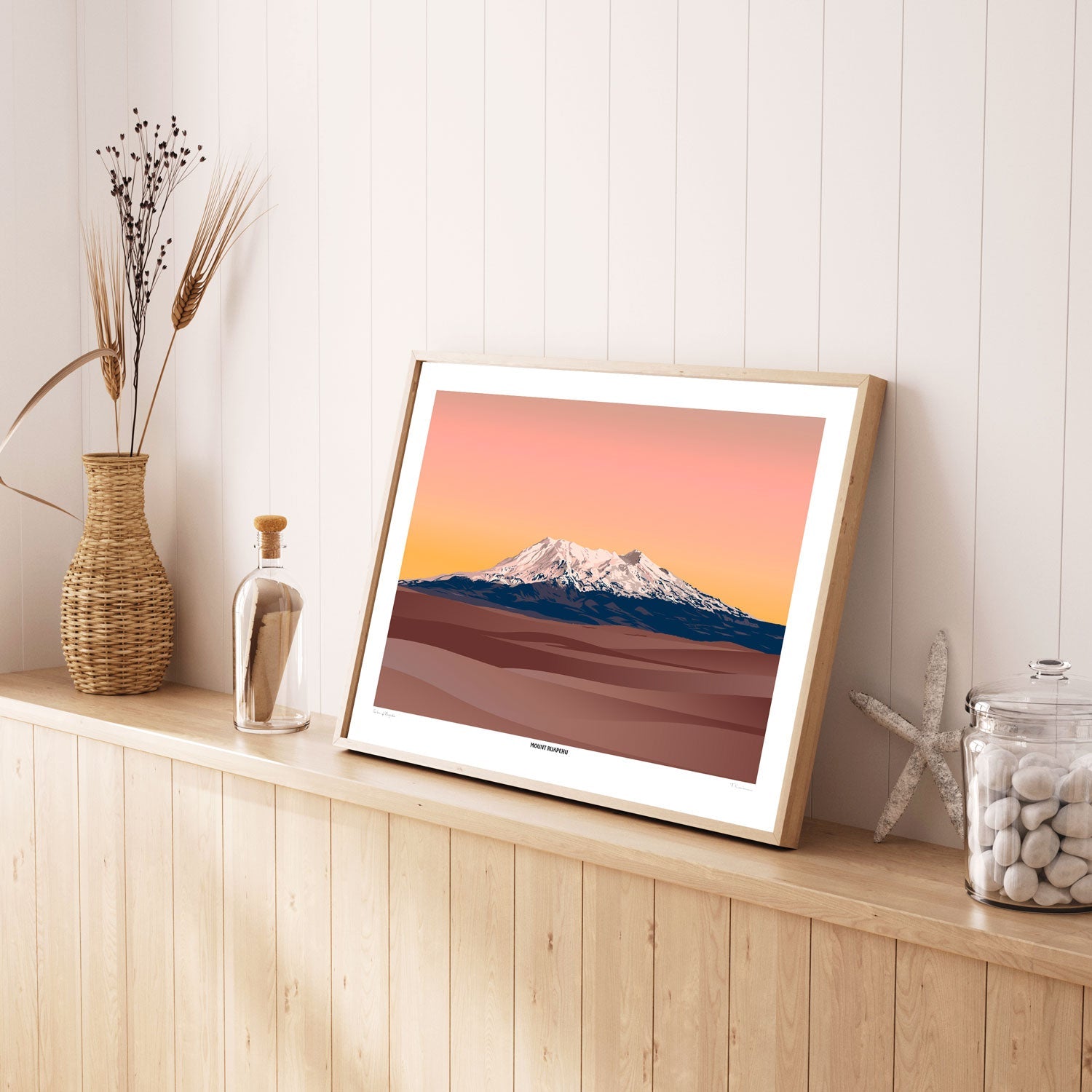 Mount Ruapehu Travel Poster, New Zealand