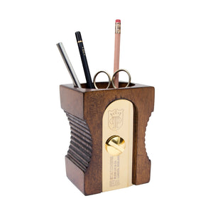 Giant Wooden pencil sharpener that acts as a pen and pencil holder - Suck UK