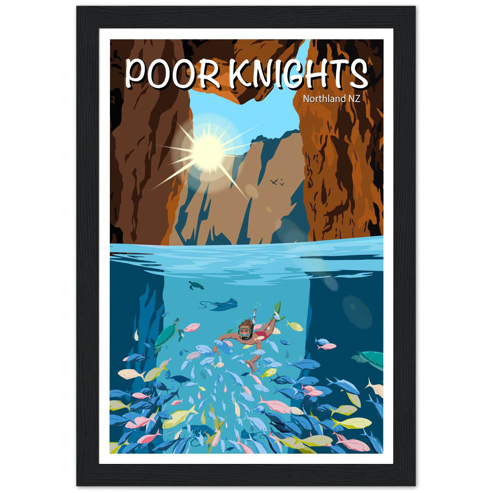 Poor Knights Travel Poster, New Zealand