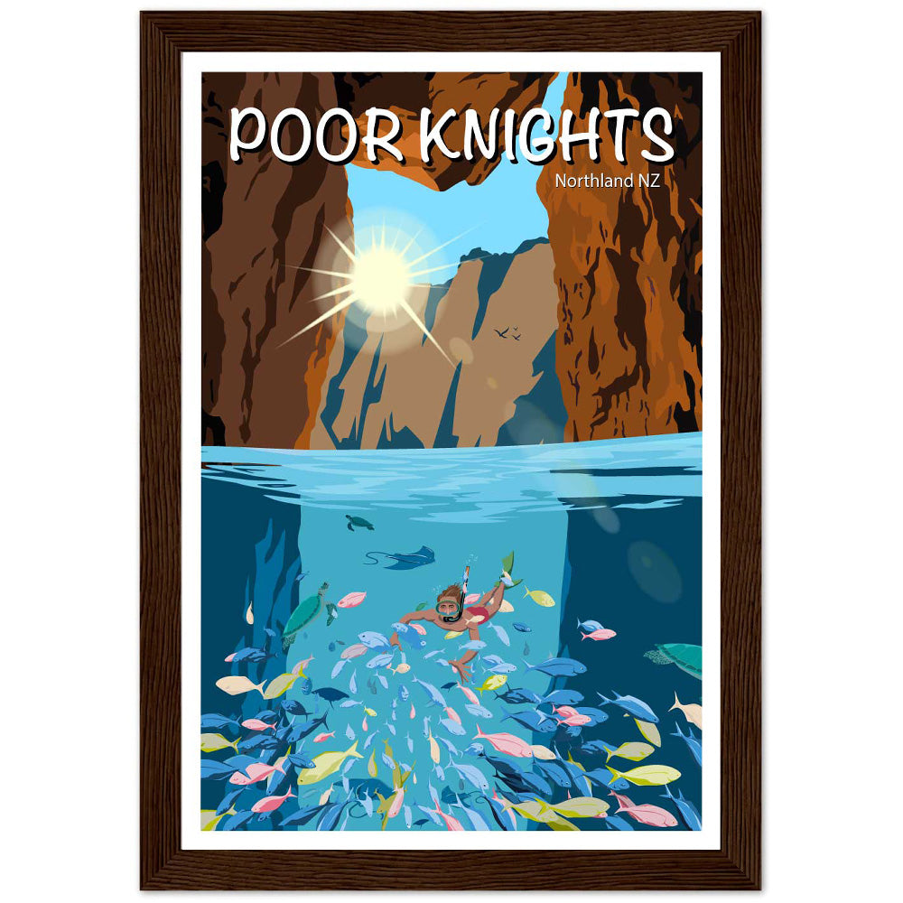 Poor Knights Travel Poster, New Zealand