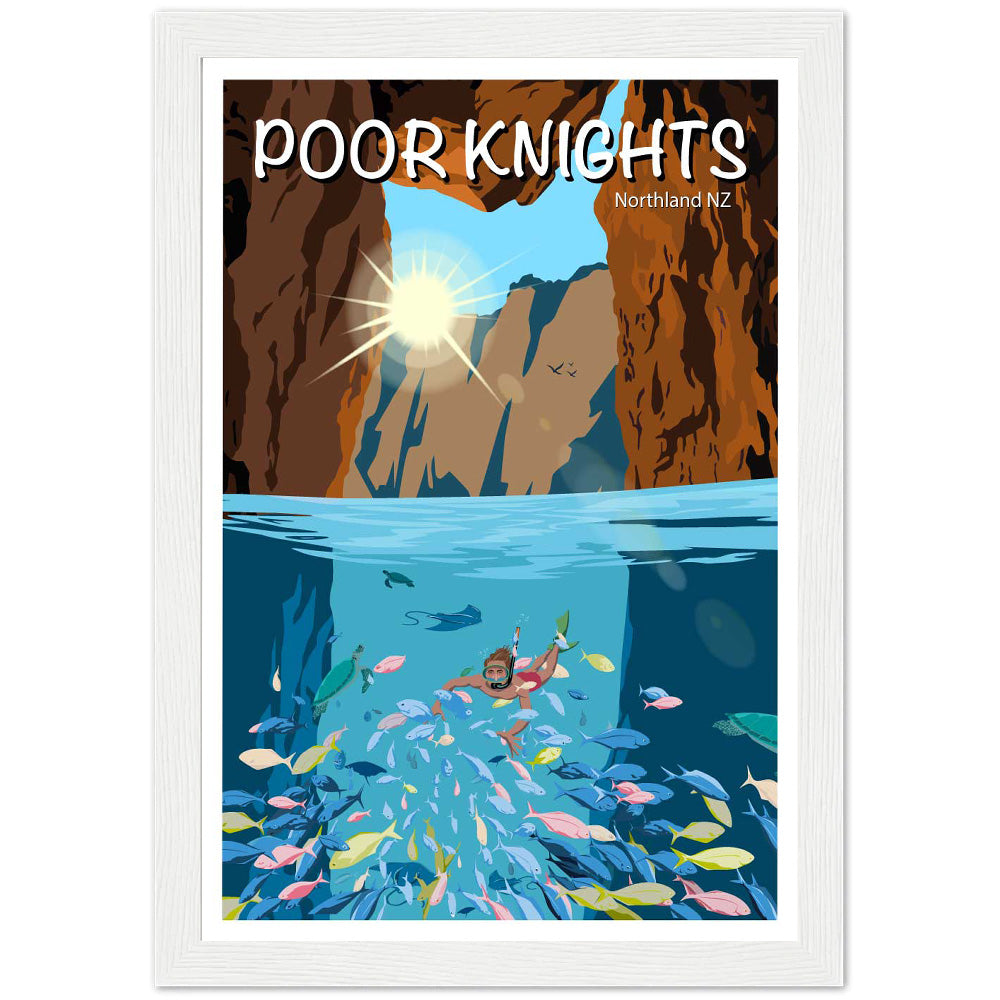 Poor Knights Travel Poster, New Zealand