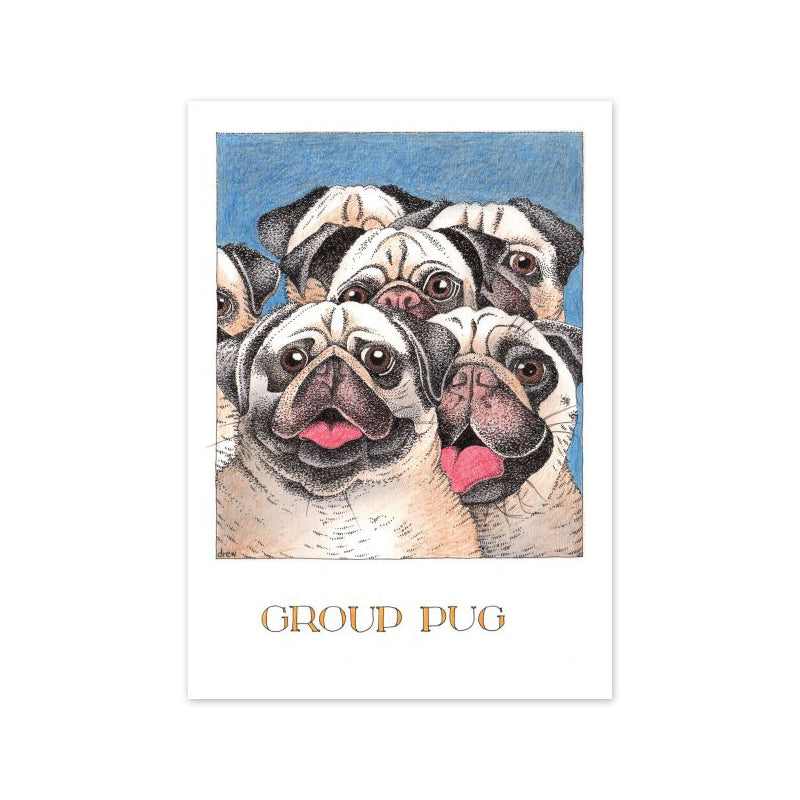 Group Pug Greeting Card