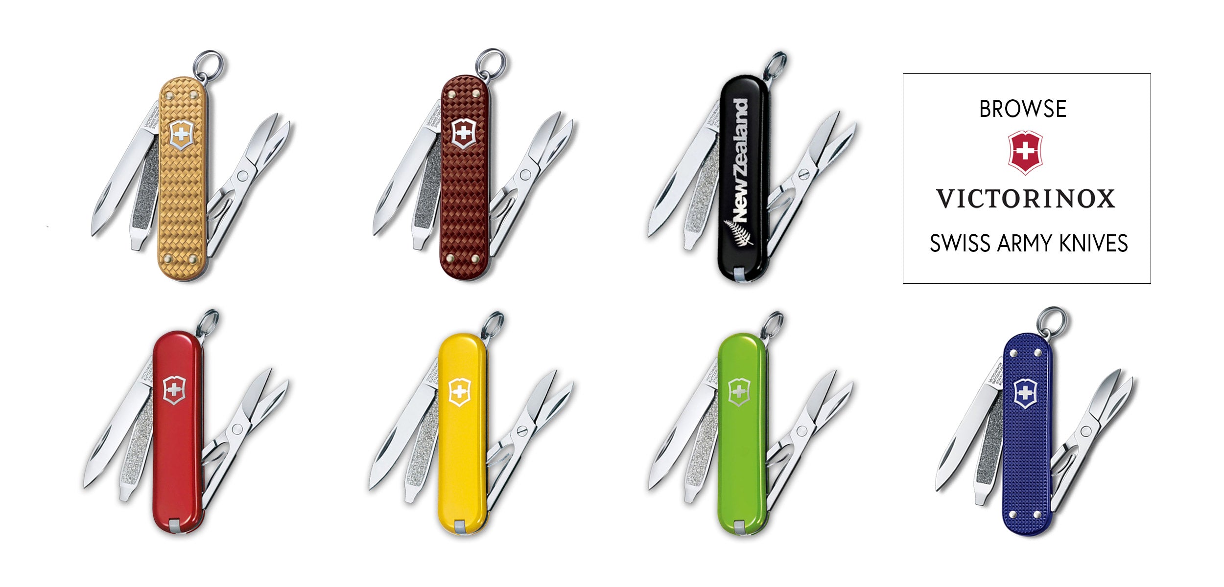 Collection of Victorinox  Swiss Army knives in various colours