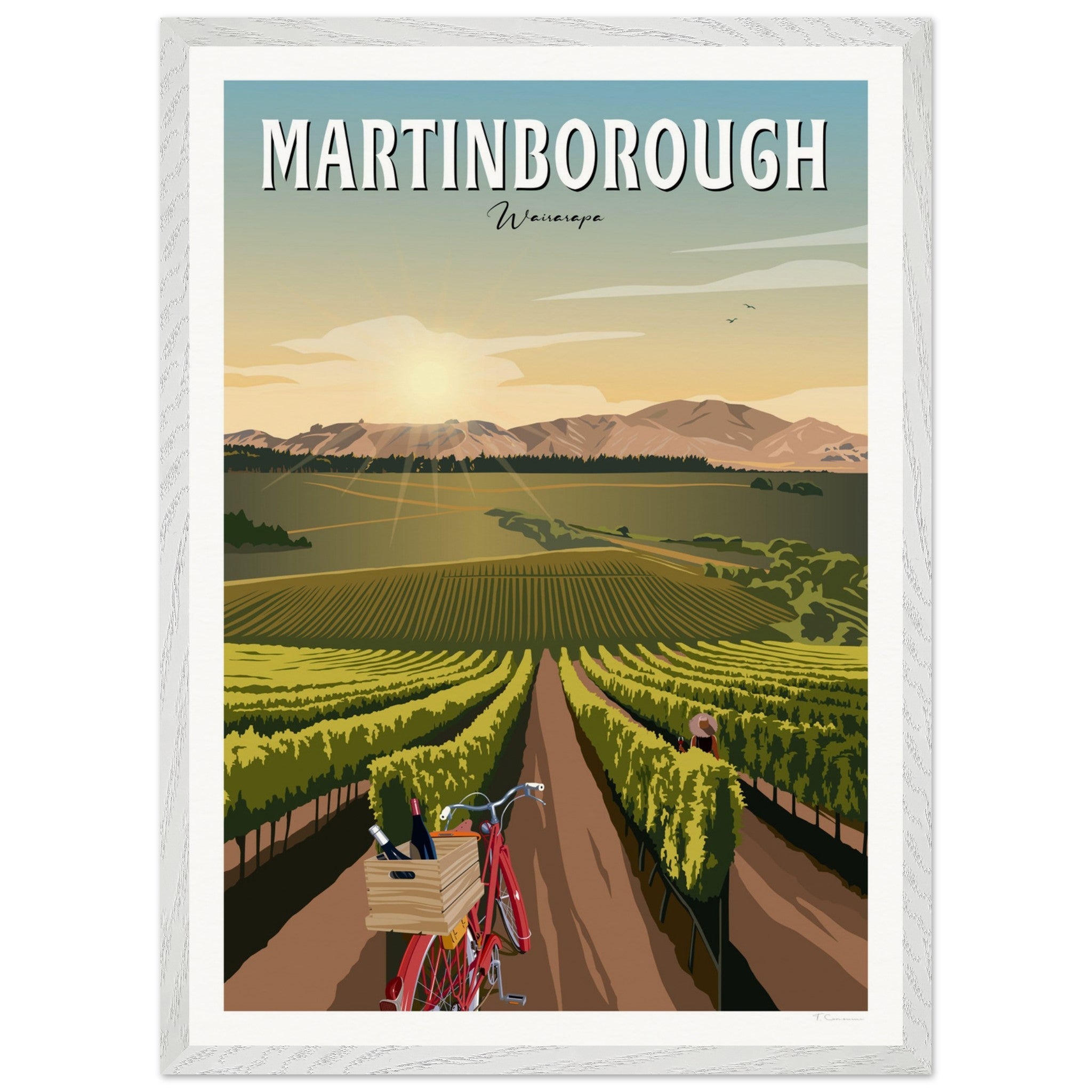 Martinborough Vines - Travel Poster, New Zealand