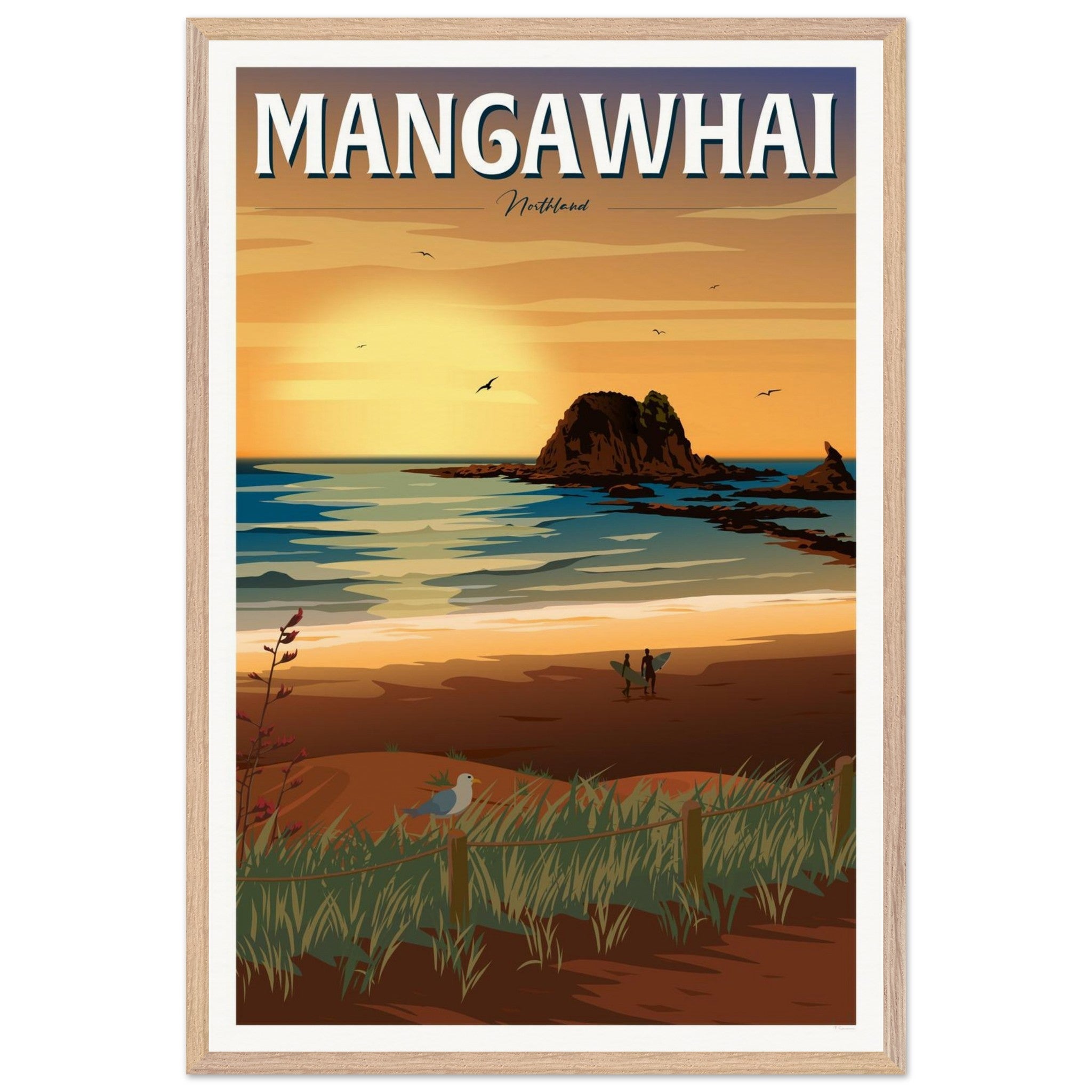 Mangawhai Sunrise Travel Poster