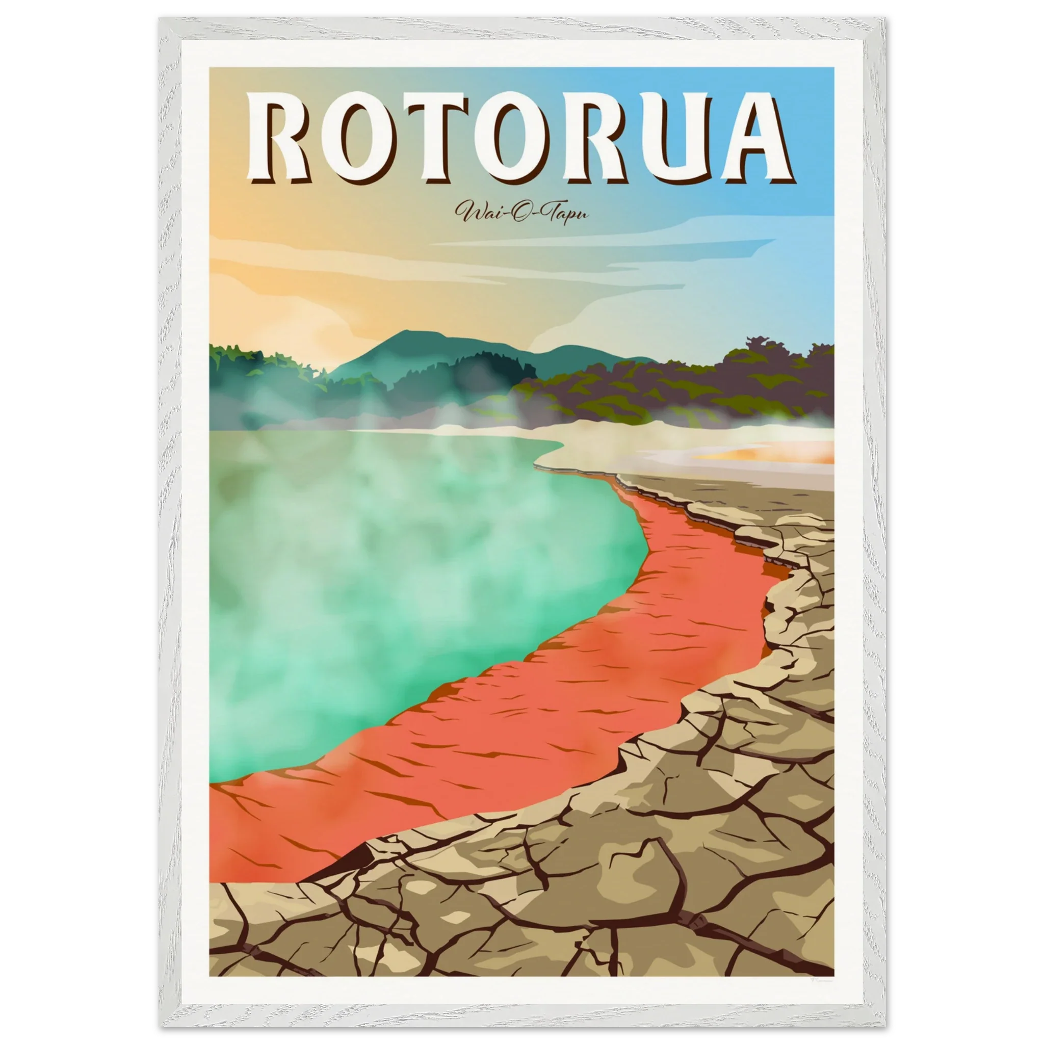Rotorua Waiotapu New Zealand Travel Poster