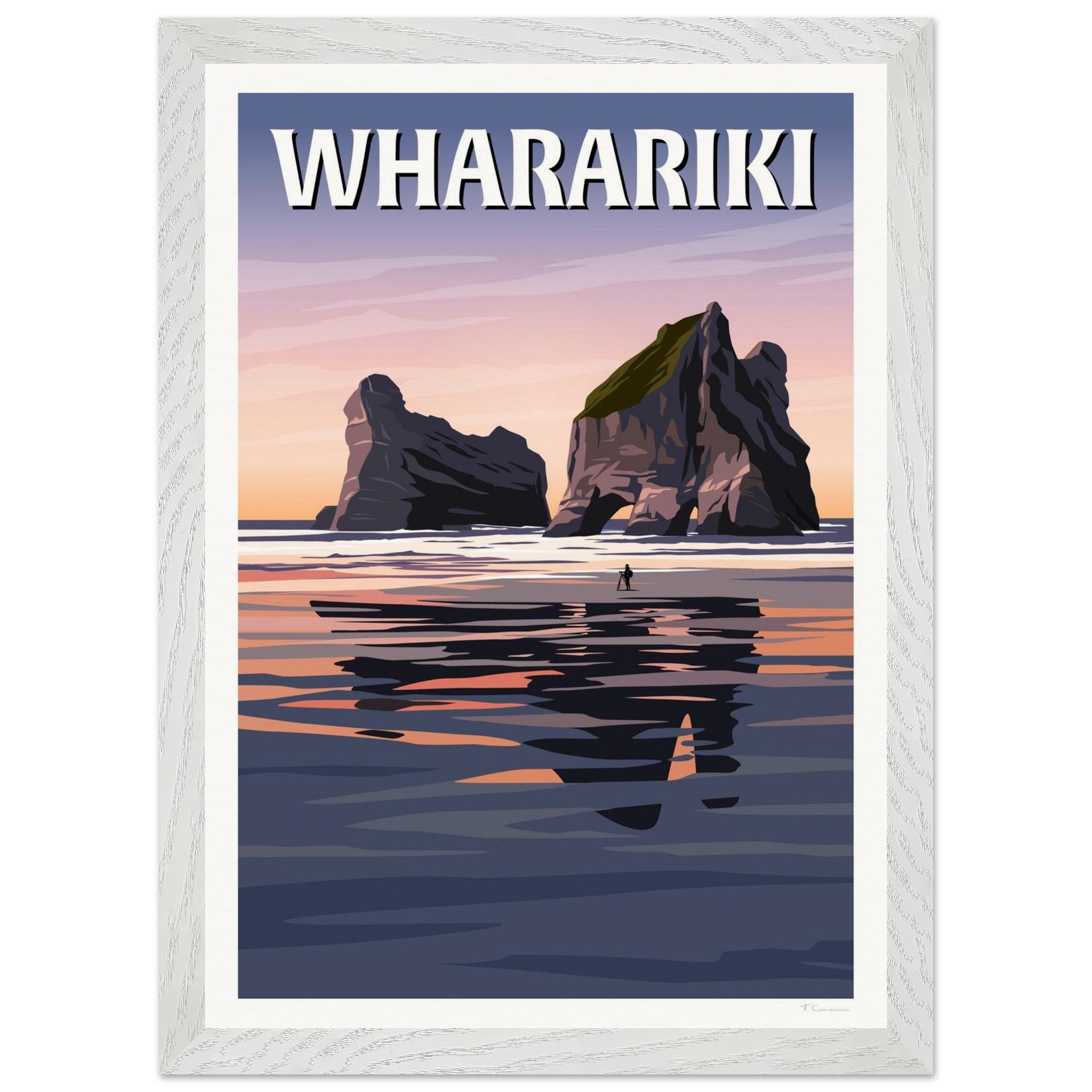 Wharariki Sunset Travel Poster, New Zealand