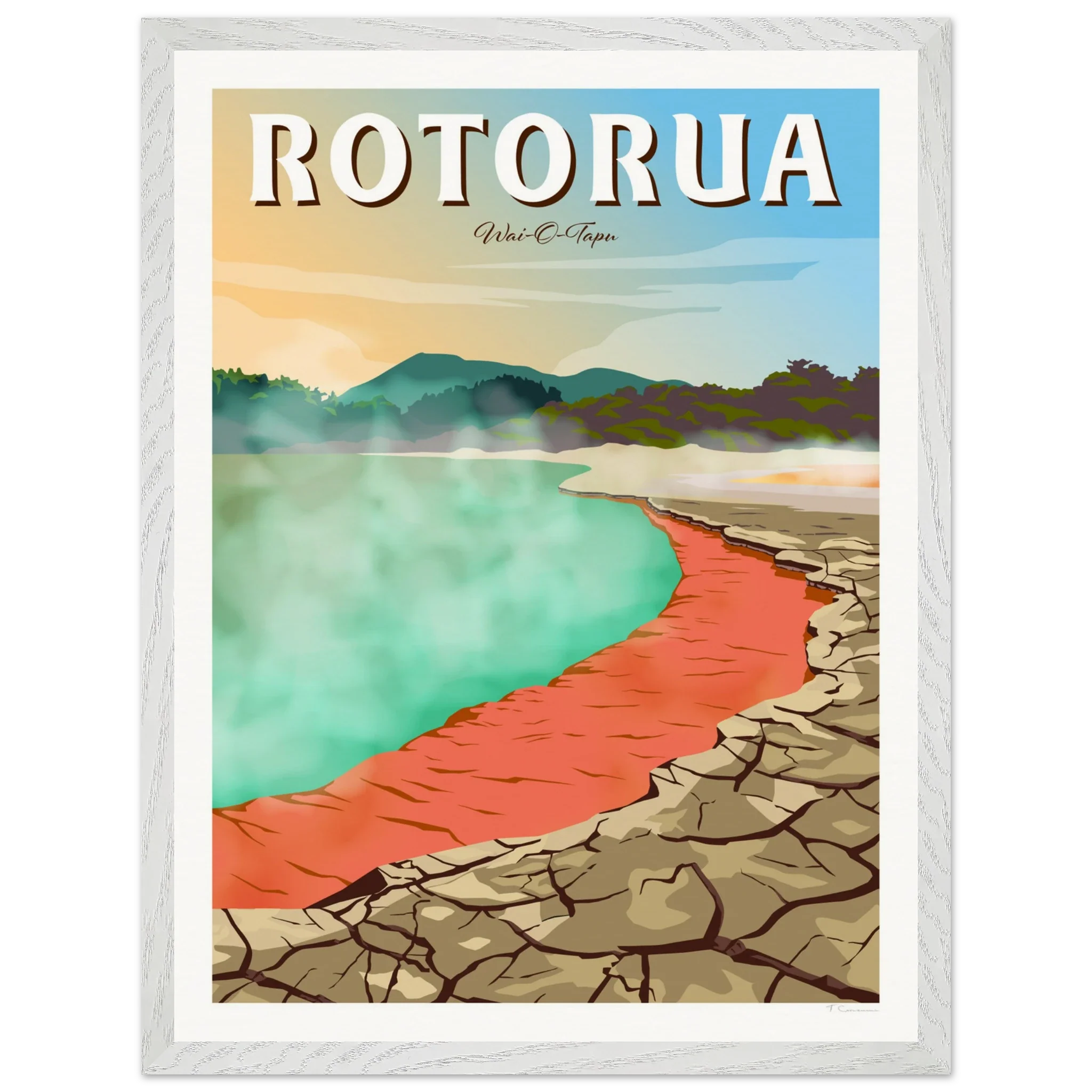 Rotorua Waiotapu New Zealand Travel Poster