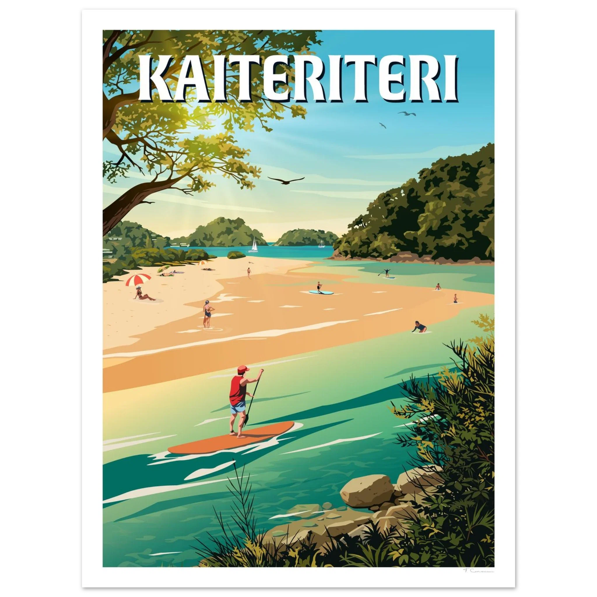 Kaiteriteri Travel Poster - Tasman, New Zealand