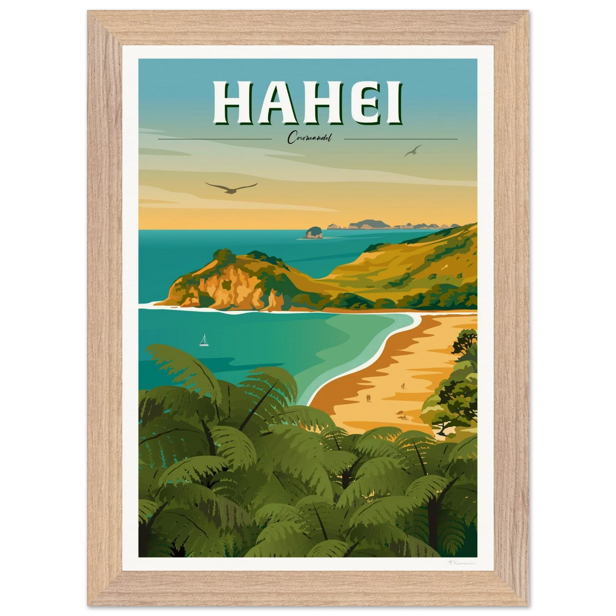 Hahei - Coromandel New Zealand Travel Poster