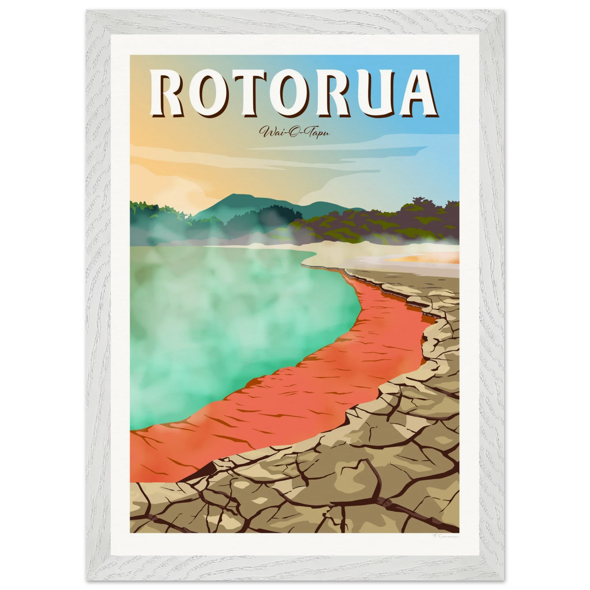 Rotorua Waiotapu New Zealand Travel Poster