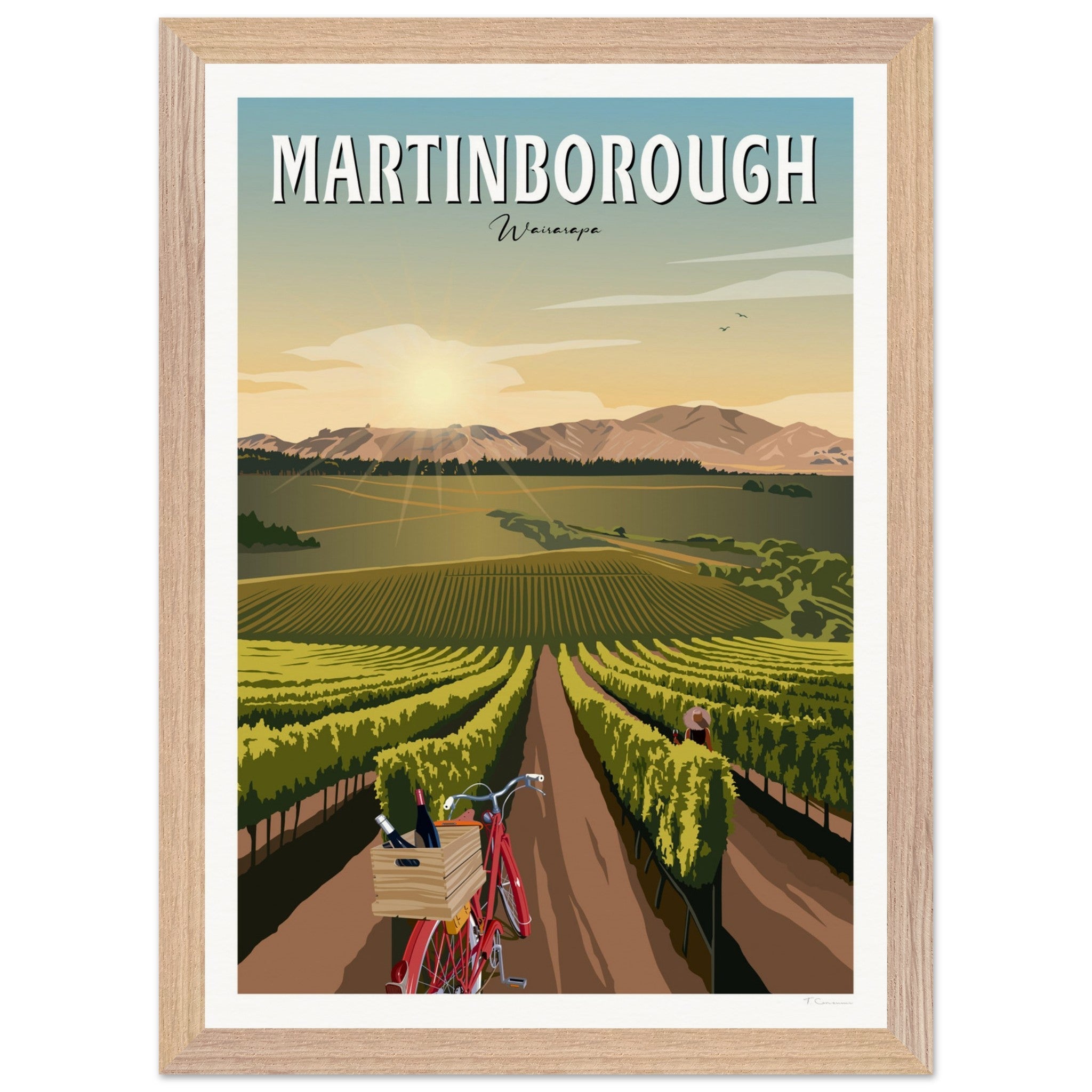 Martinborough Vines - Travel Poster, New Zealand