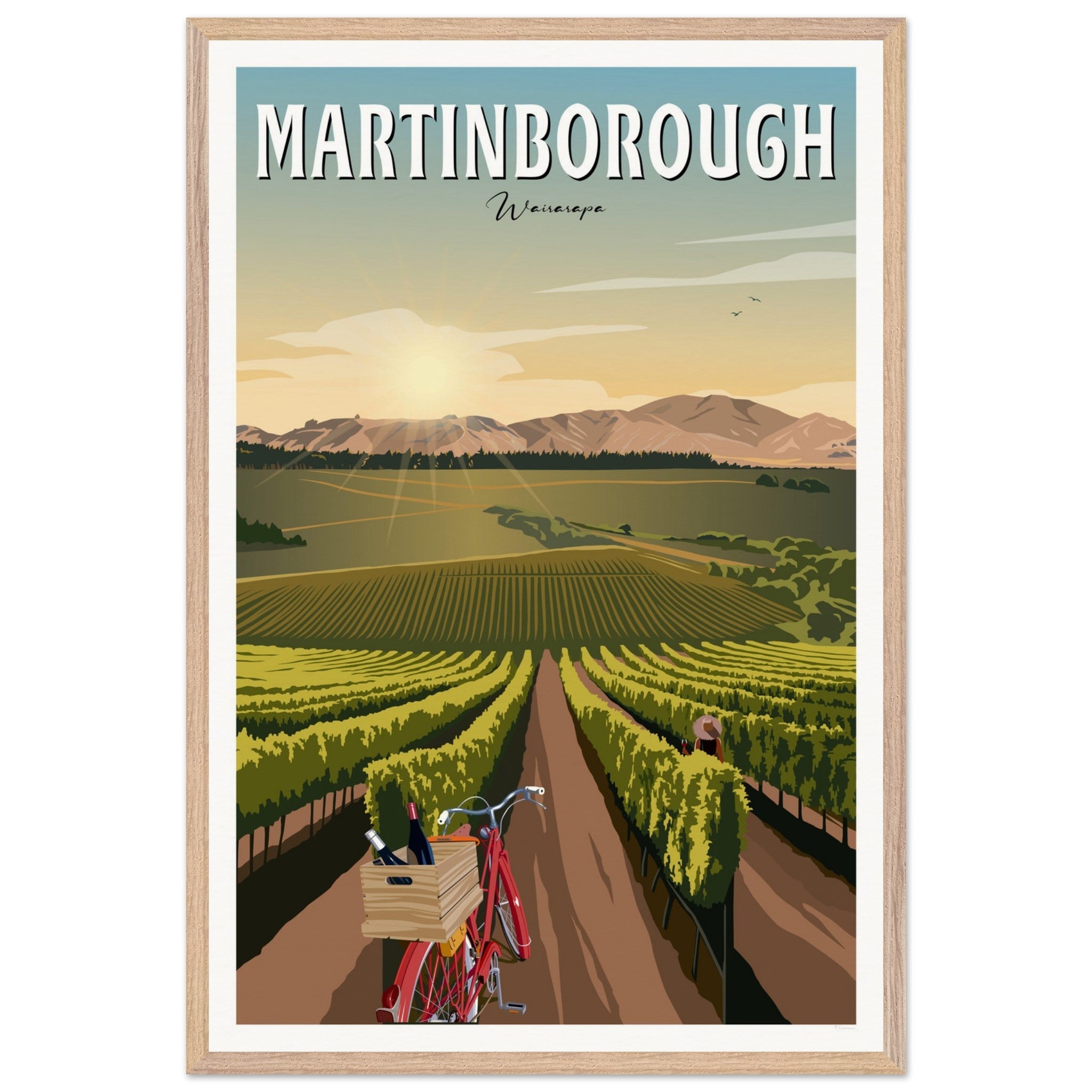 Martinborough Vines - Travel Poster, New Zealand