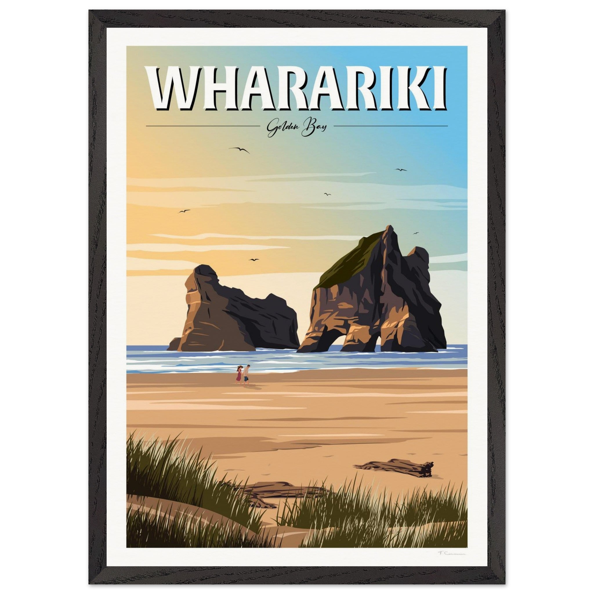 Wharariki Golden Bay Travel Poster, New Zealand