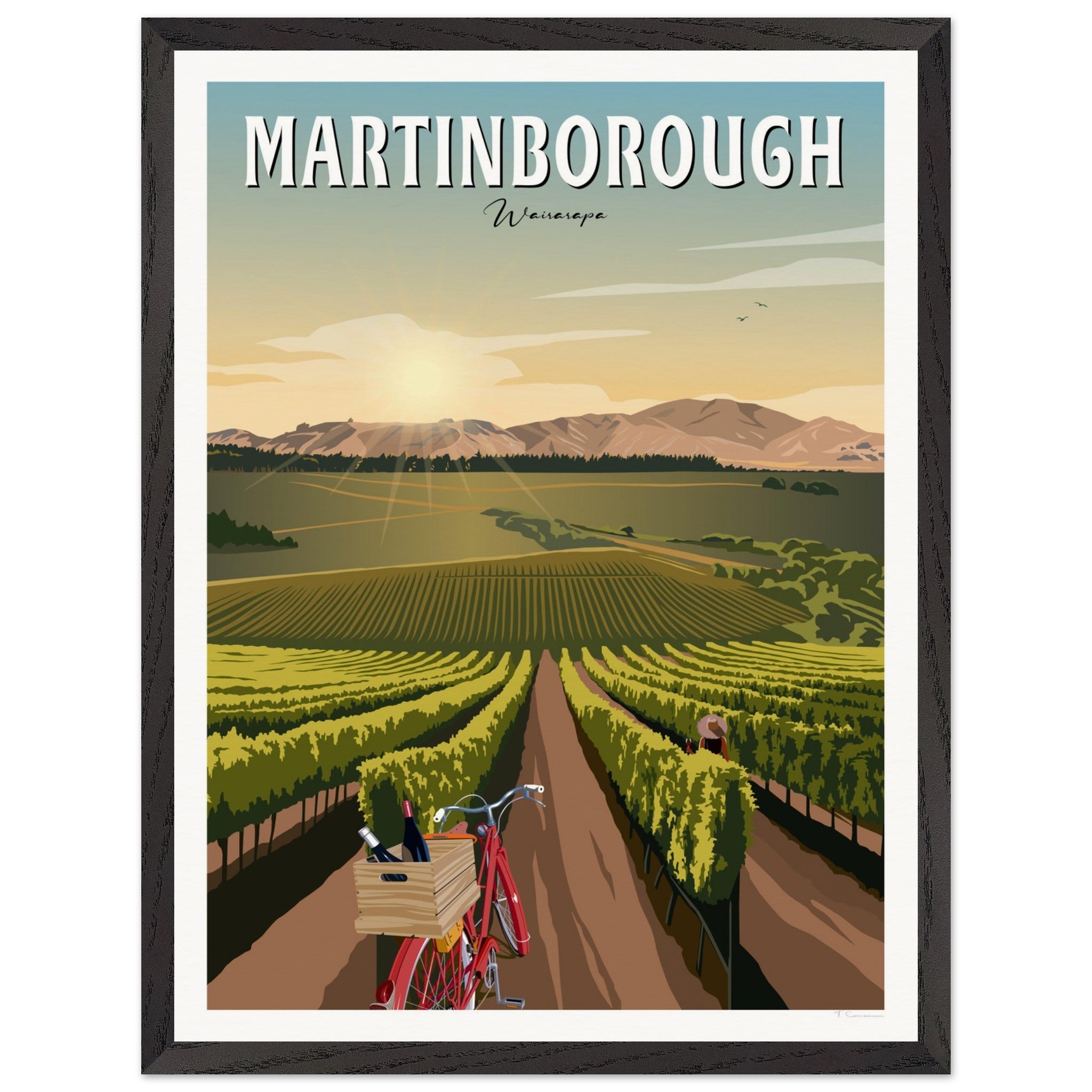 Martinborough Vines - Travel Poster, New Zealand