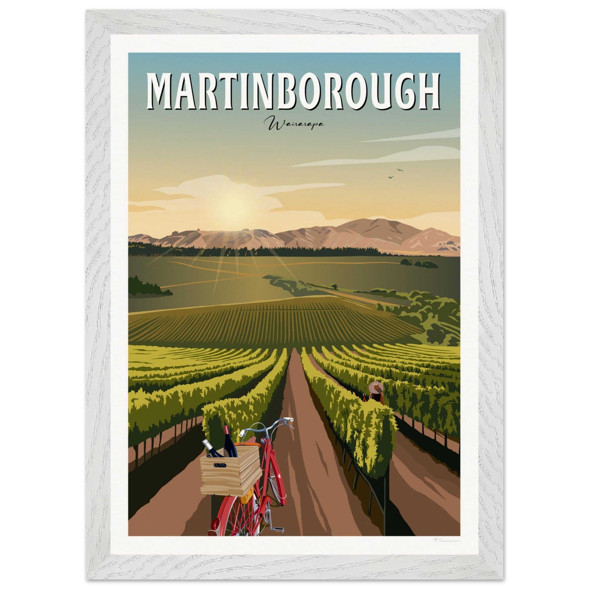 Martinborough Vines - Travel Poster, New Zealand