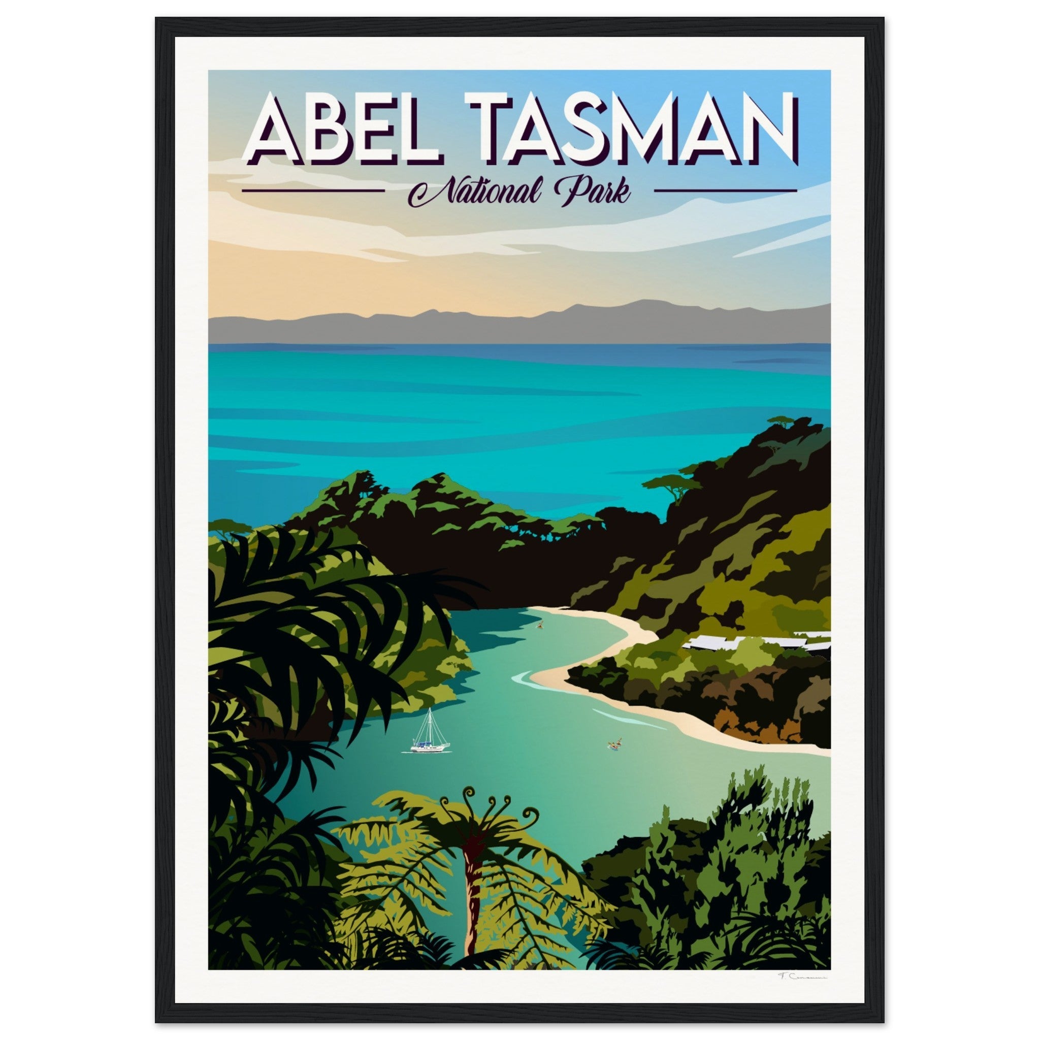 Abel Tasman National Park Travel Poster of New Zealand