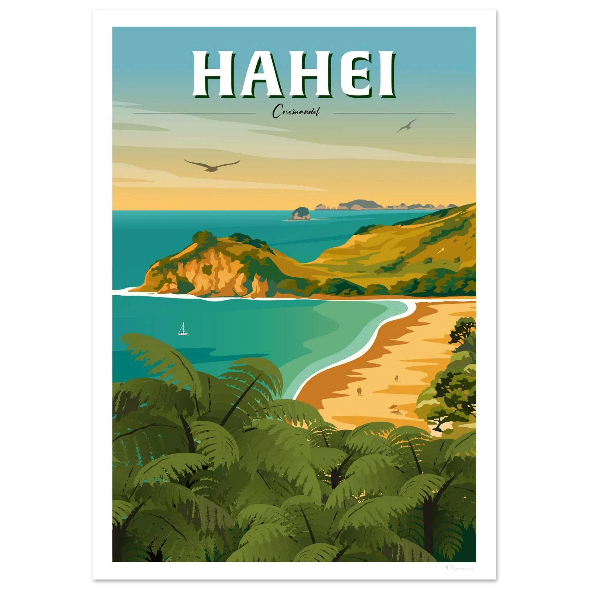 poster Hahei on the Coromandel Peninsula, New Zealand - Tiffany Consumi - Viva Home