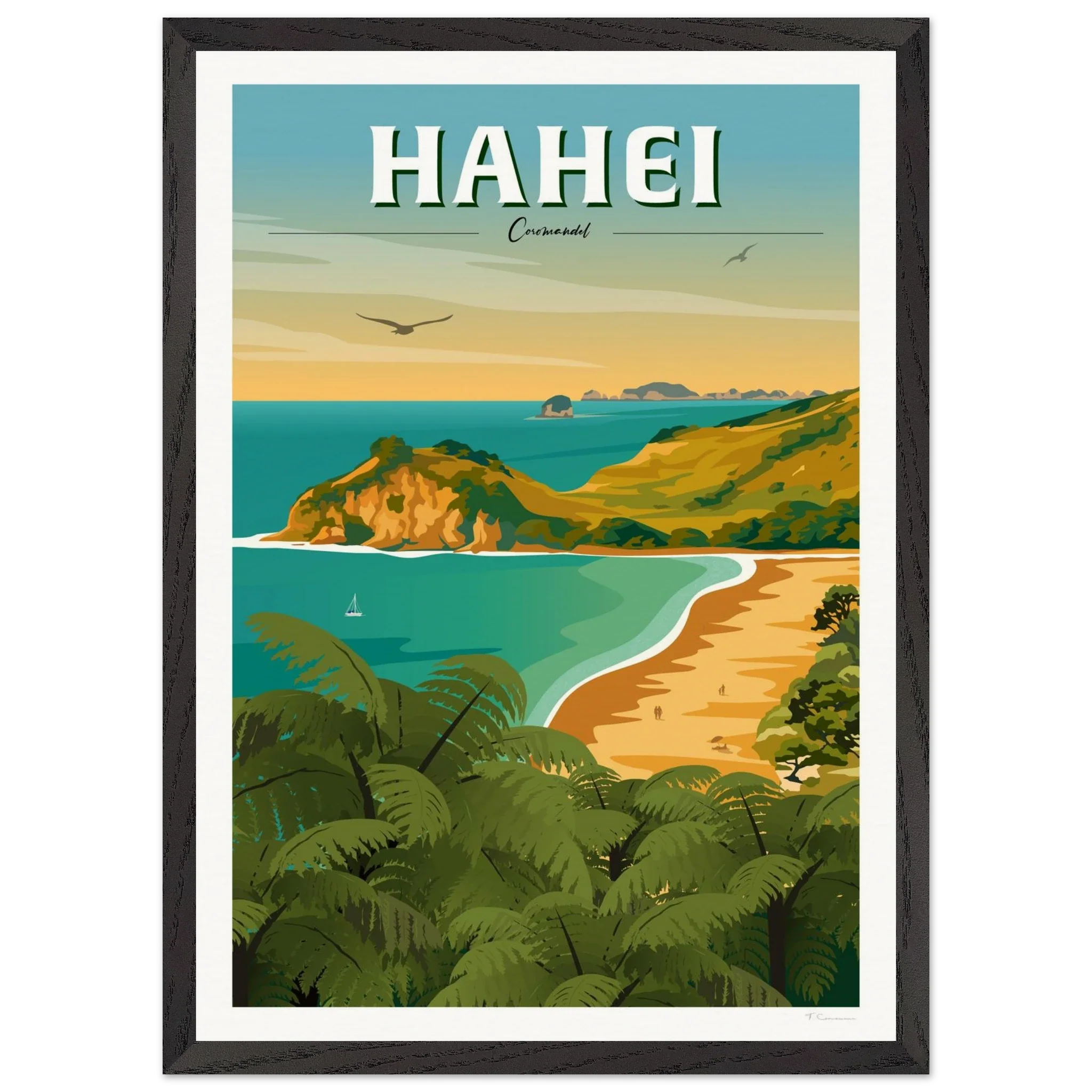 Hahei - Coromandel New Zealand Travel Poster
