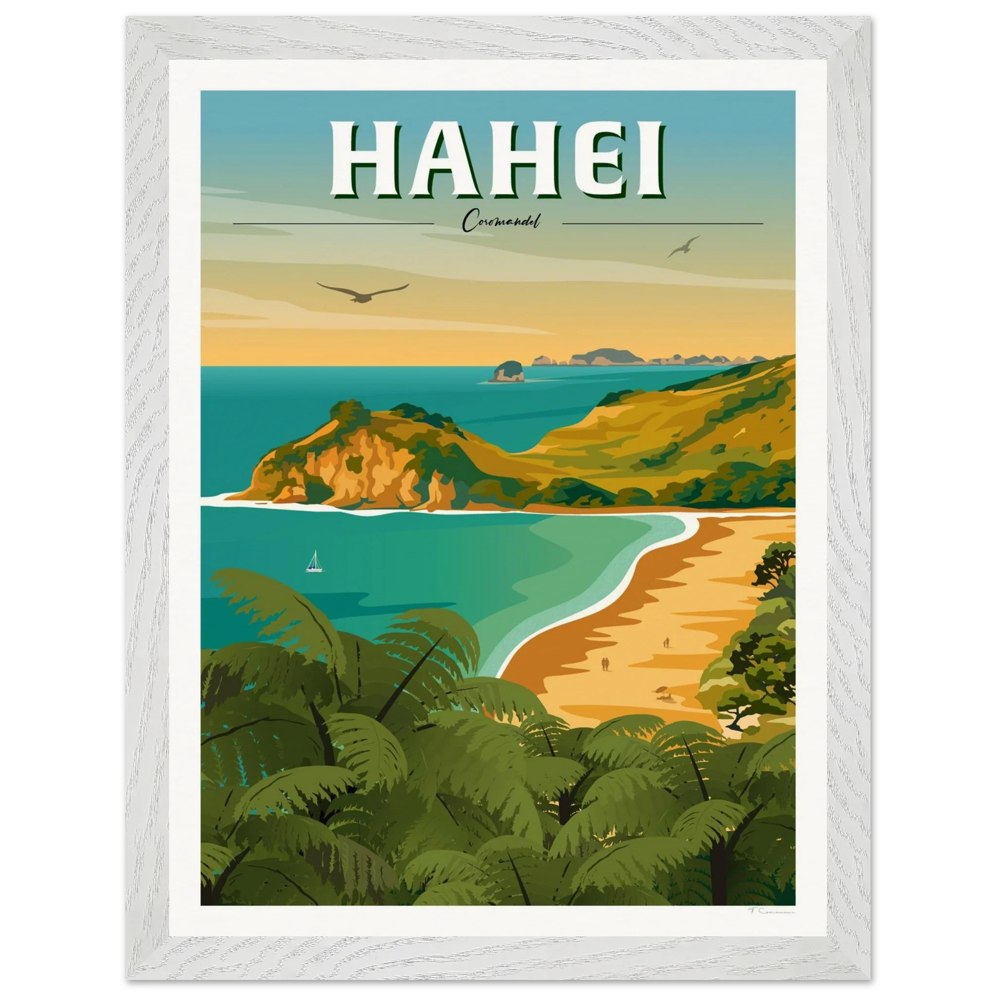 Hahei - Coromandel New Zealand Travel Poster