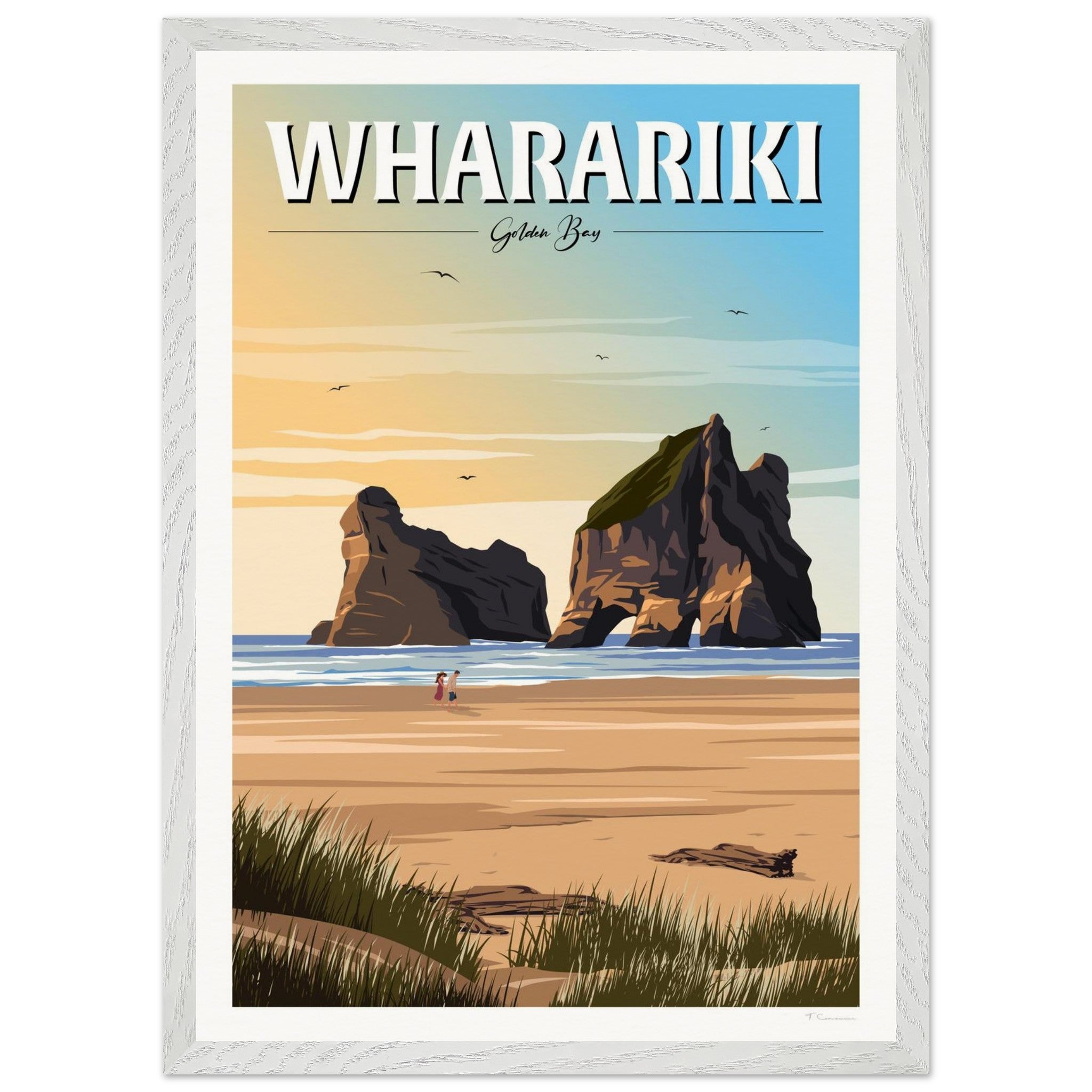 Wharariki Golden Bay Travel Poster, New Zealand