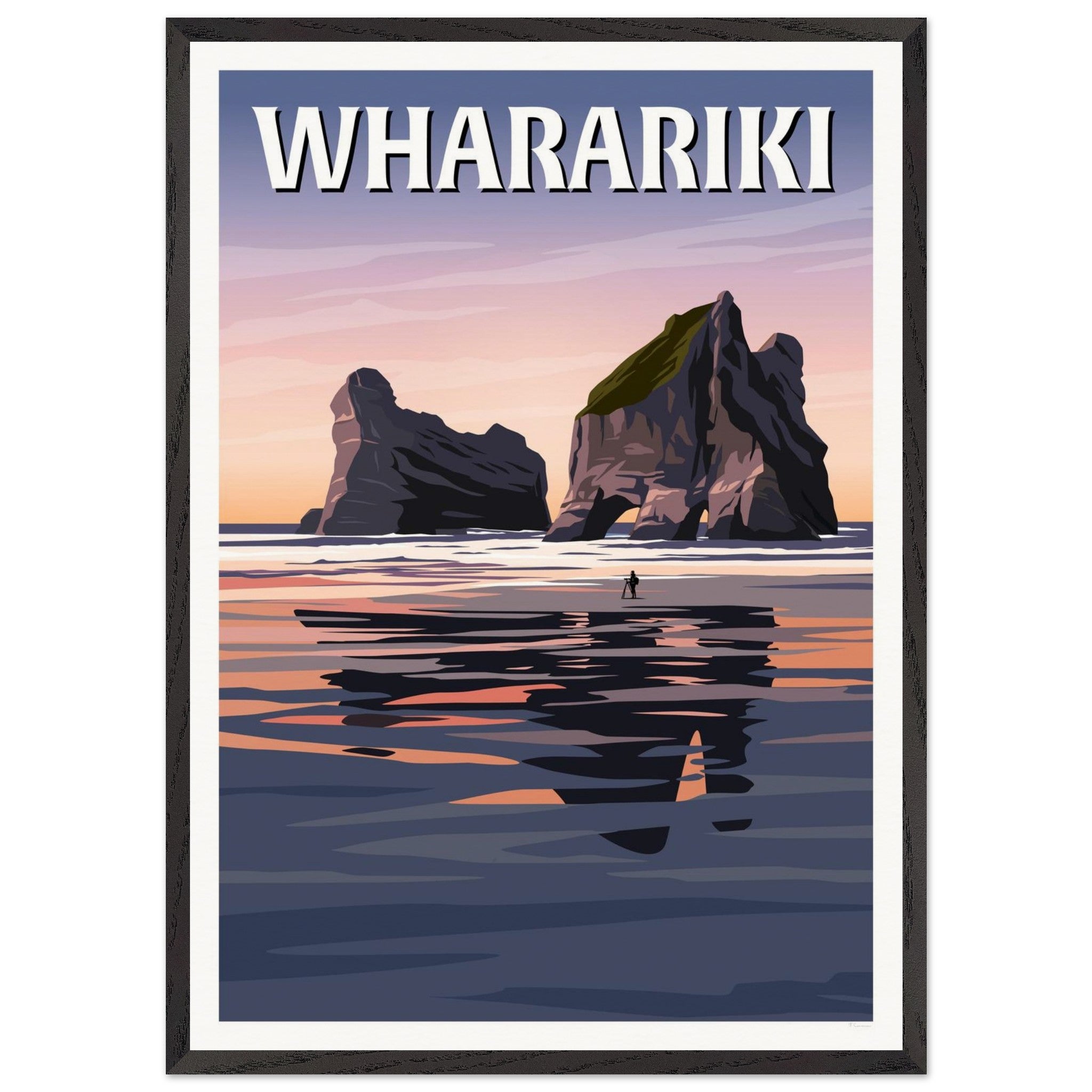 Wharariki Sunset Travel Poster, New Zealand