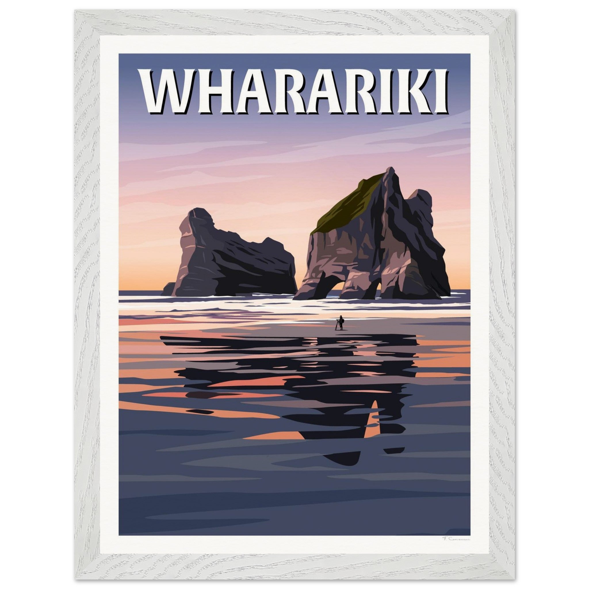Wharariki Sunset Travel Poster, New Zealand