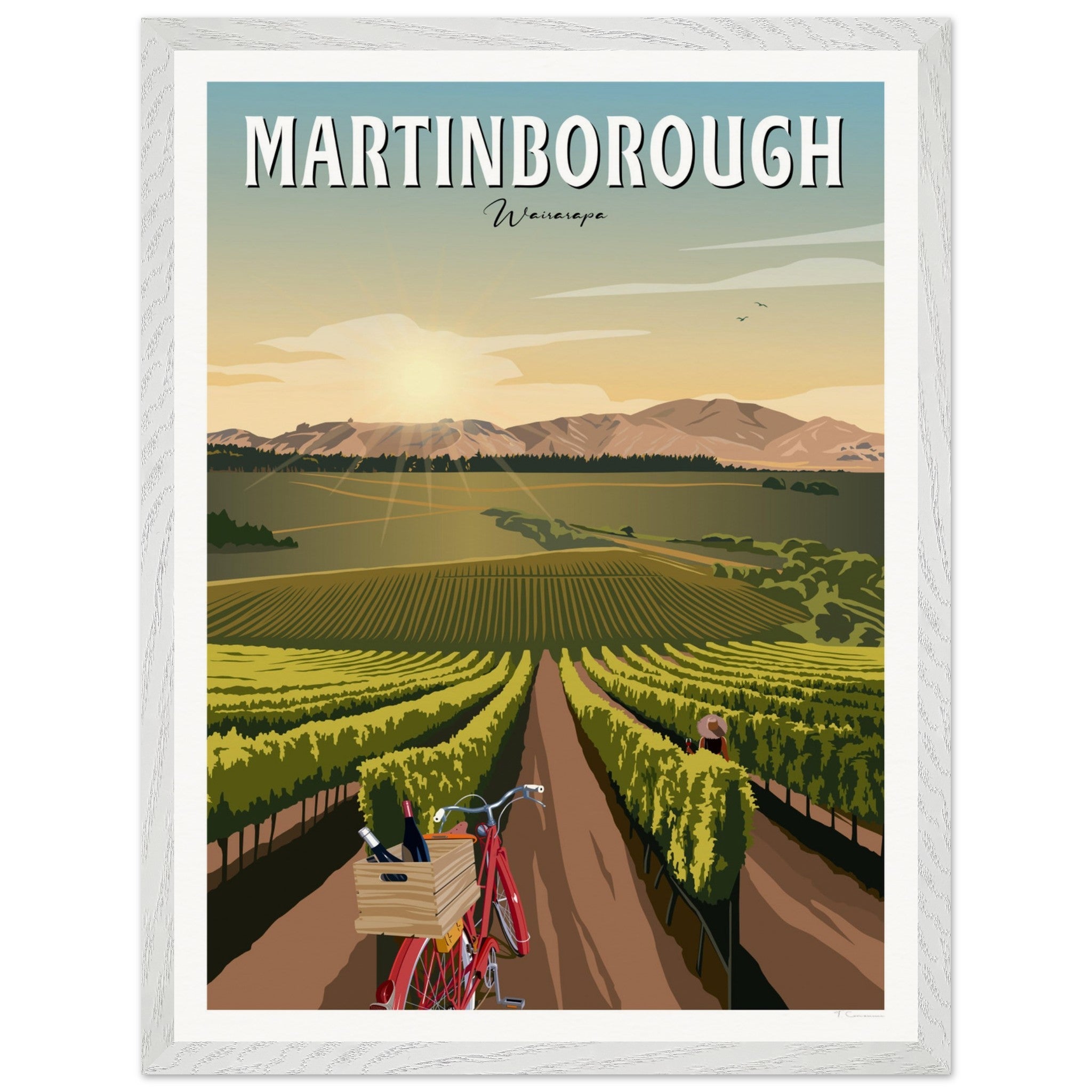Martinborough Vines - Travel Poster, New Zealand
