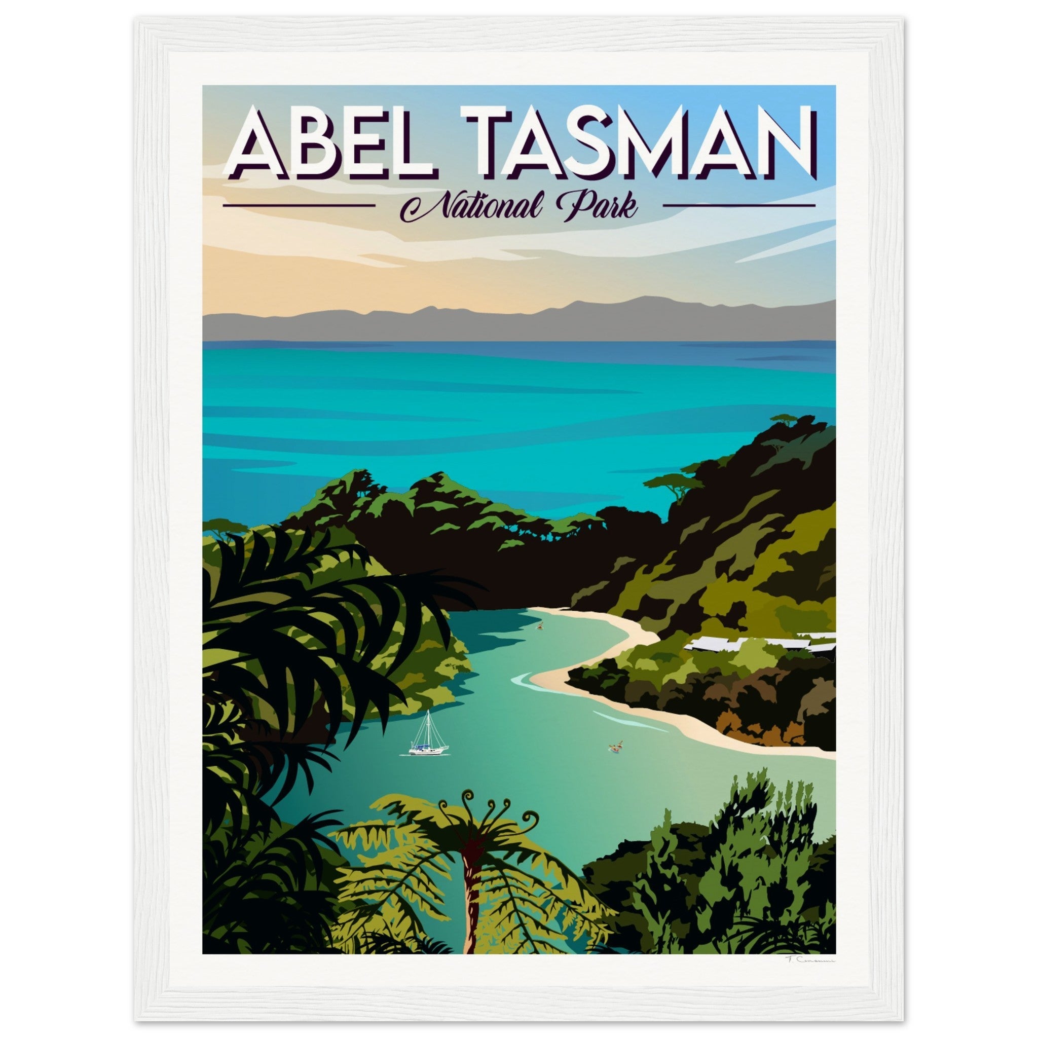 Abel Tasman National Park Travel Poster of New Zealand