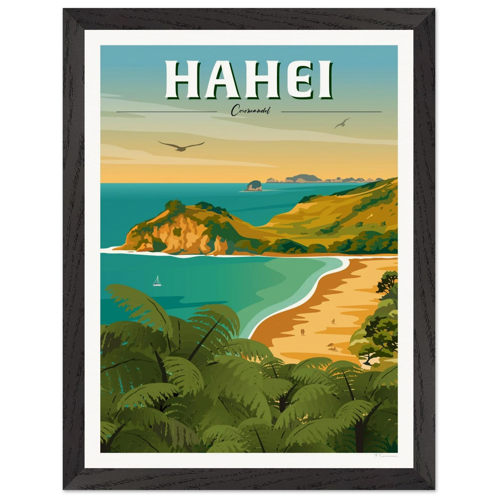 Hahei - Coromandel New Zealand Travel Poster