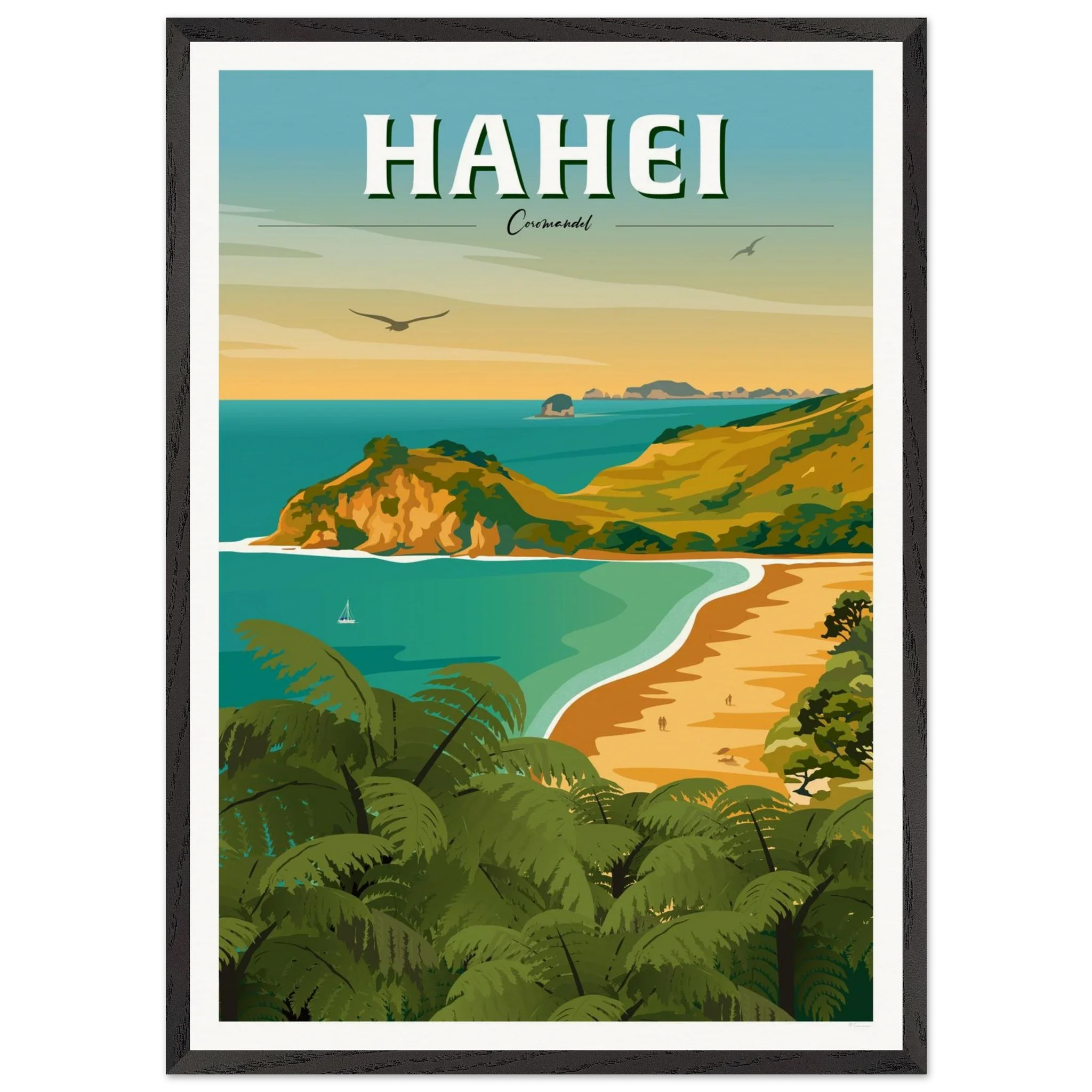 Hahei - Coromandel New Zealand Travel Poster