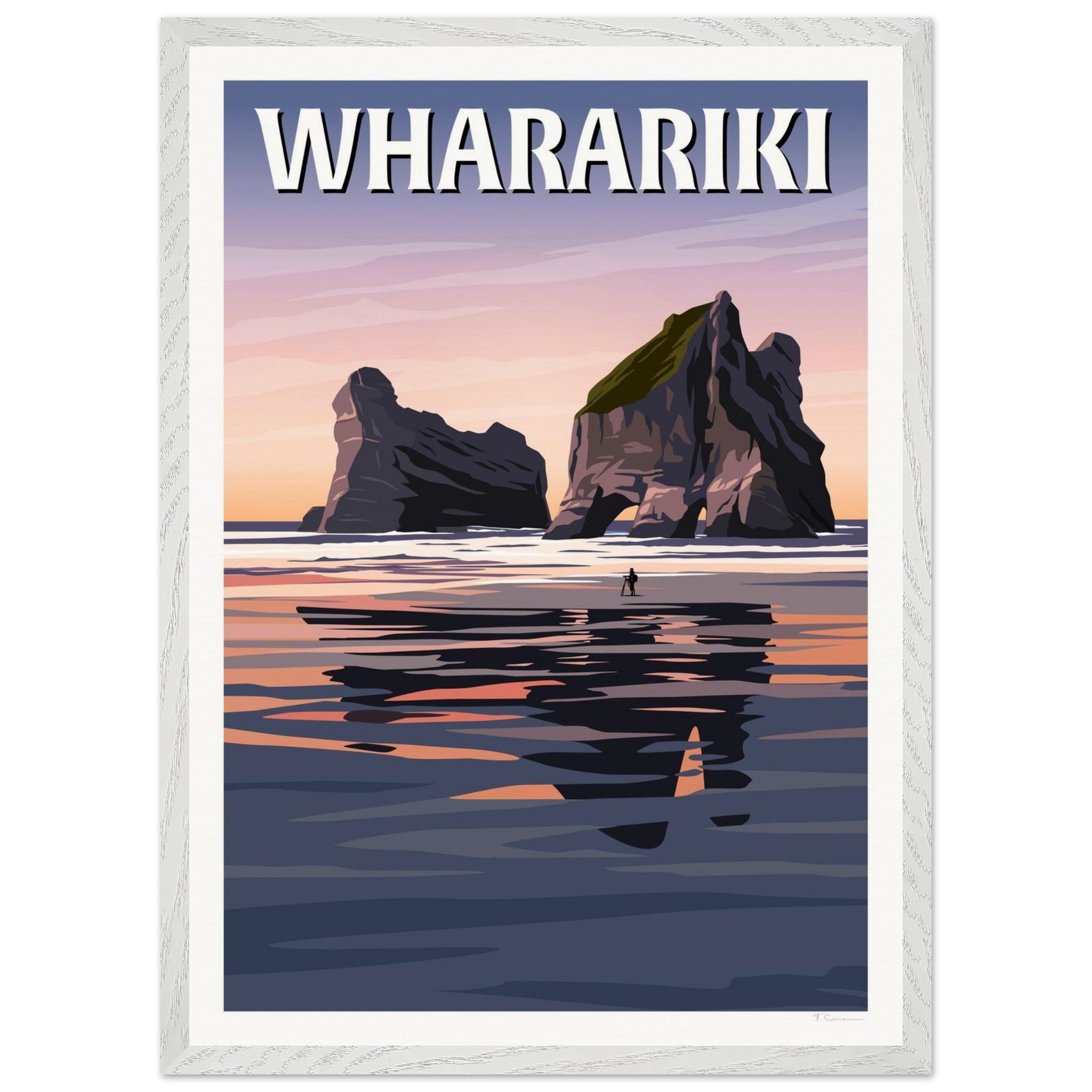 Wharariki Sunset Travel Poster, New Zealand