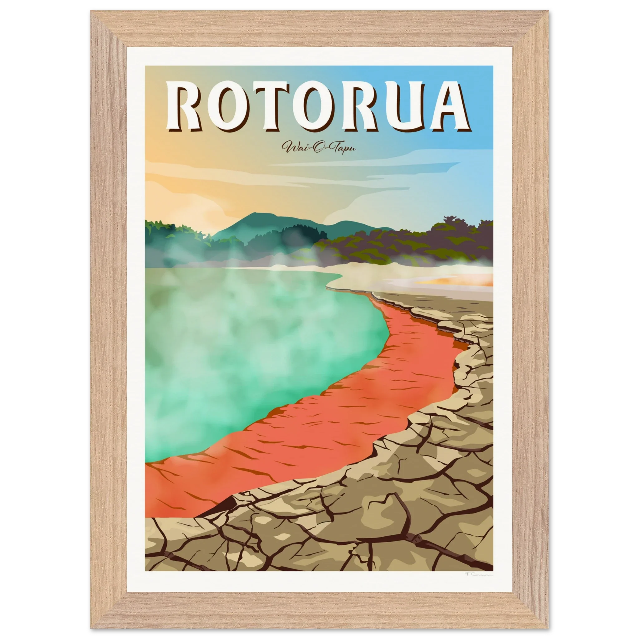 Rotorua Waiotapu New Zealand Travel Poster