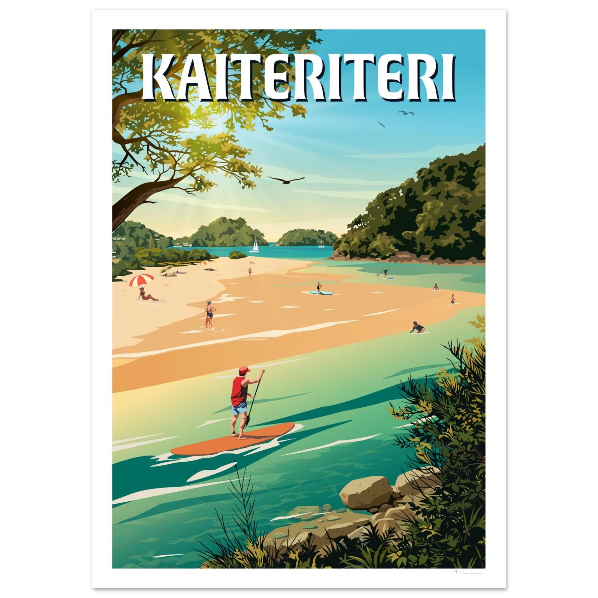 Kaiteriteri Travel Poster - Tasman, New Zealand