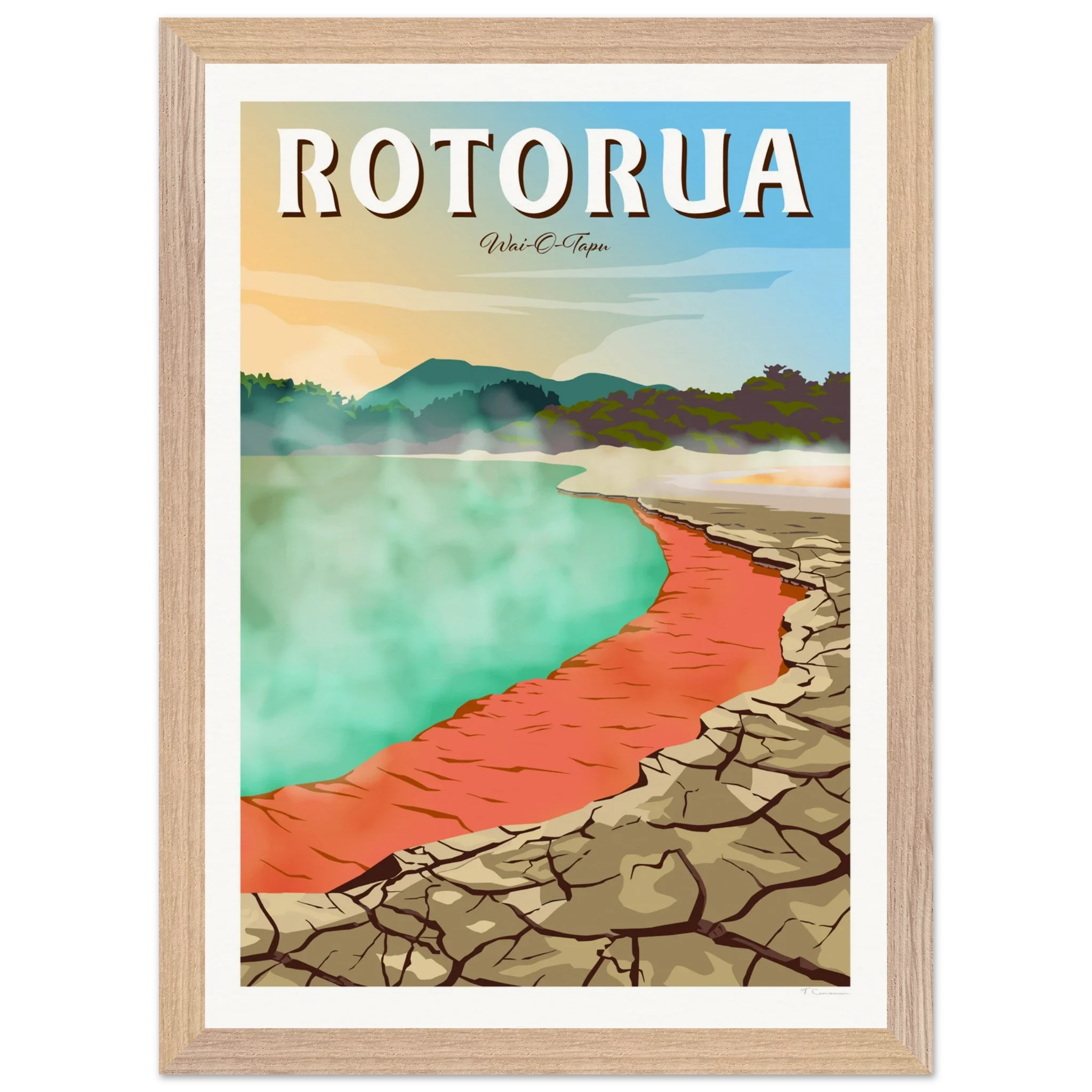 Rotorua Waiotapu New Zealand Travel Poster