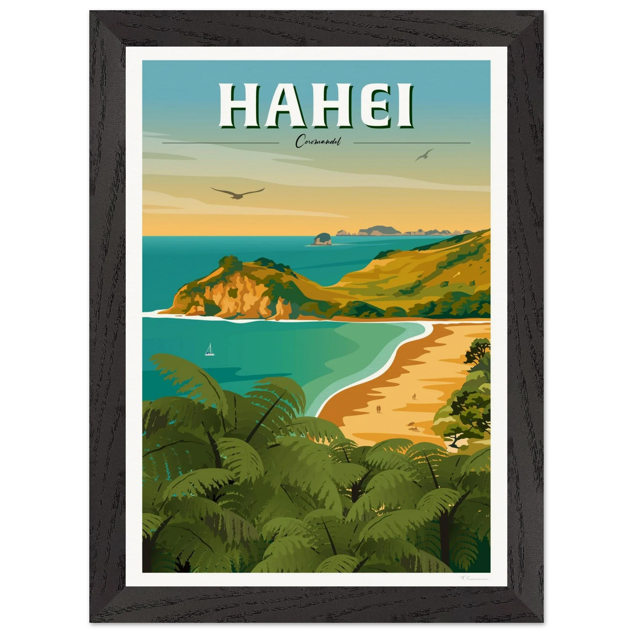 Hahei - Coromandel New Zealand Travel Poster
