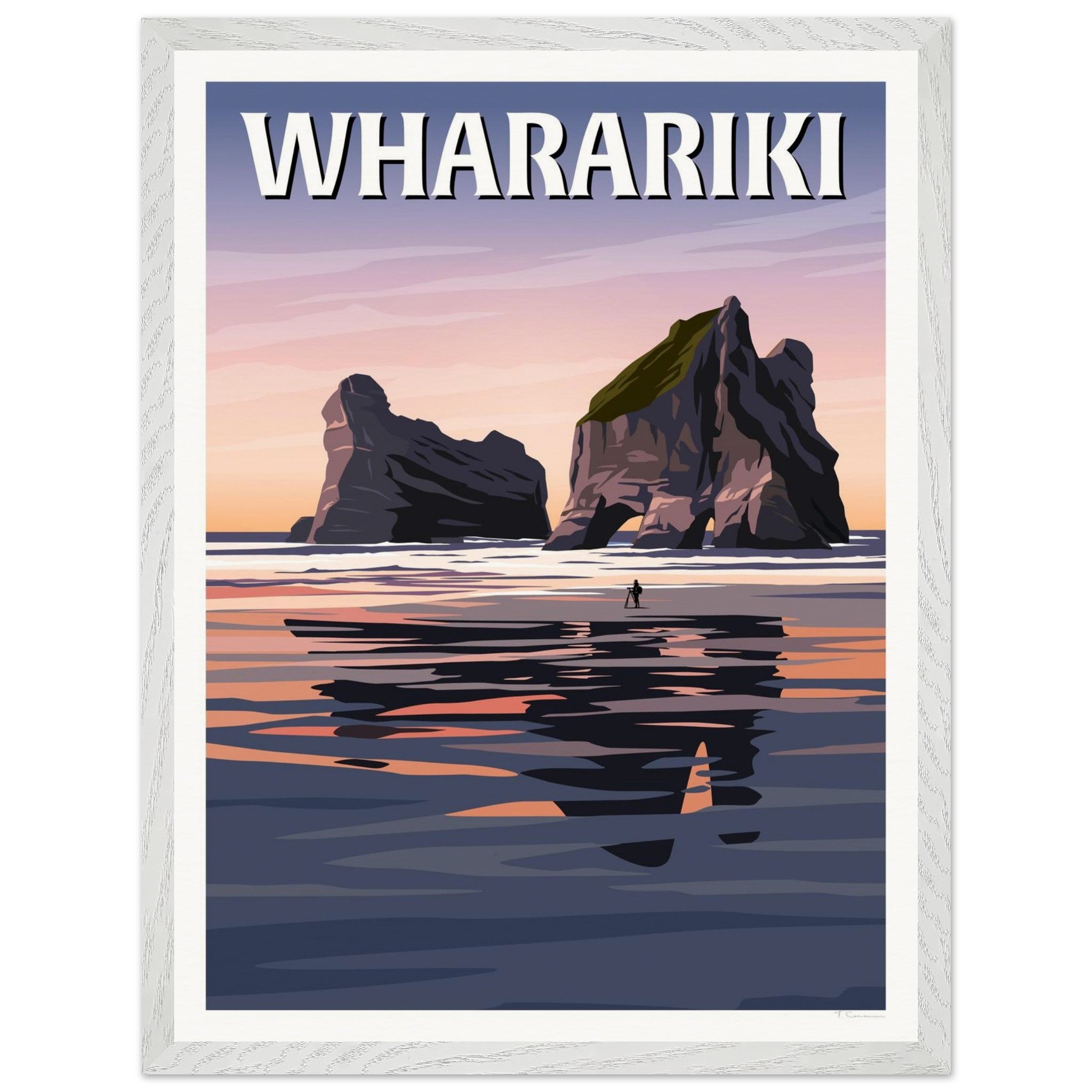 Wharariki Sunset Travel Poster, New Zealand