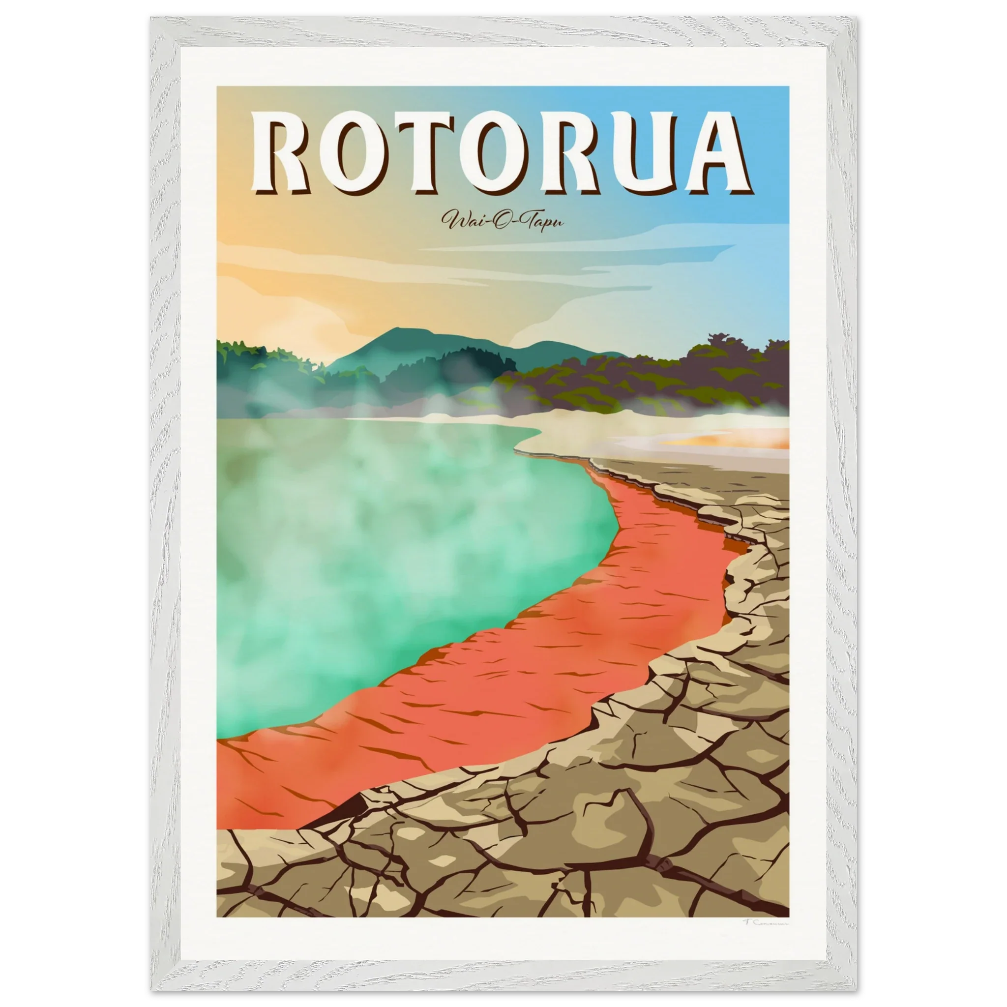 Rotorua Waiotapu New Zealand Travel Poster