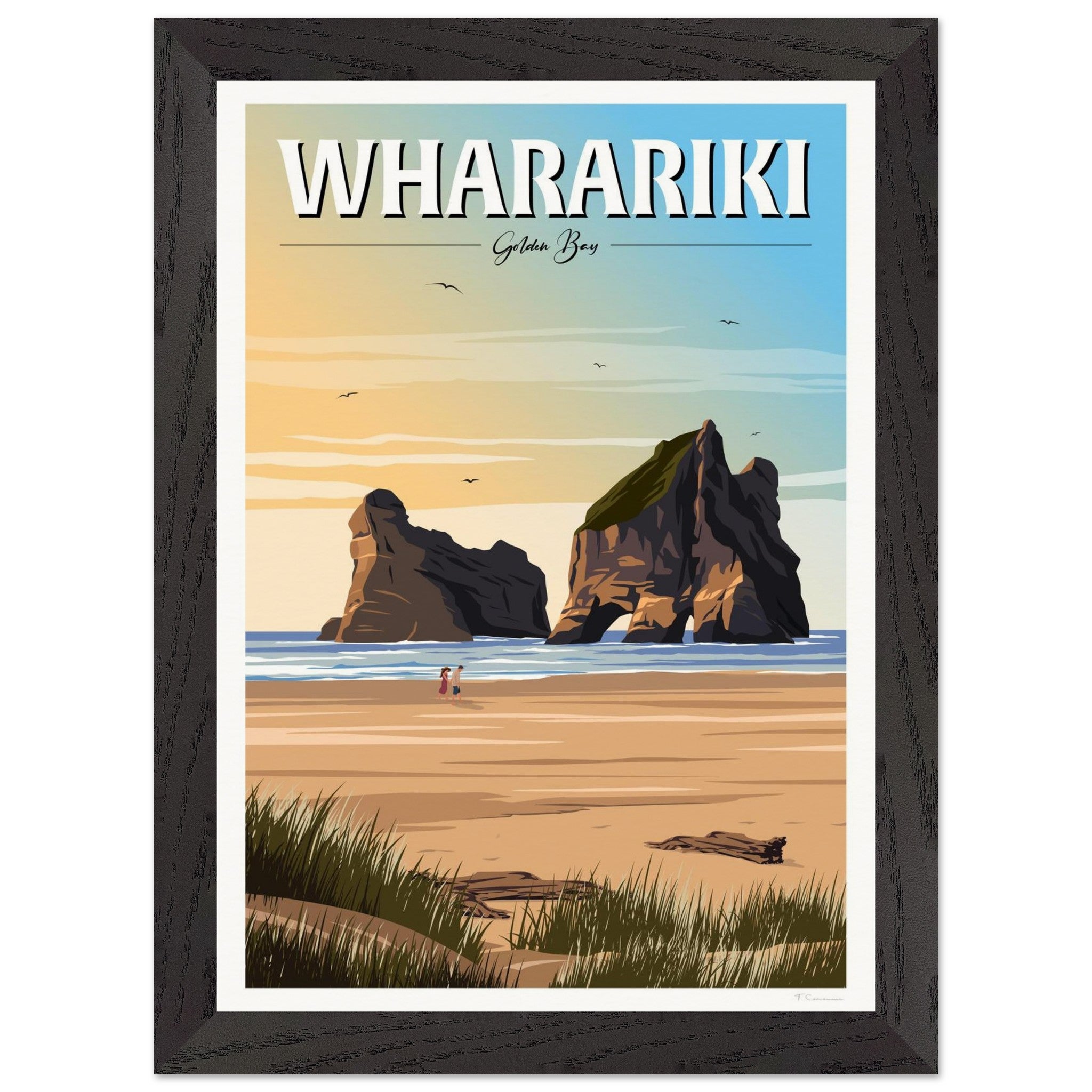 Wharariki Golden Bay Travel Poster, New Zealand