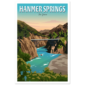 Hammer Springs sunset travel poster by Tiffany Consumi