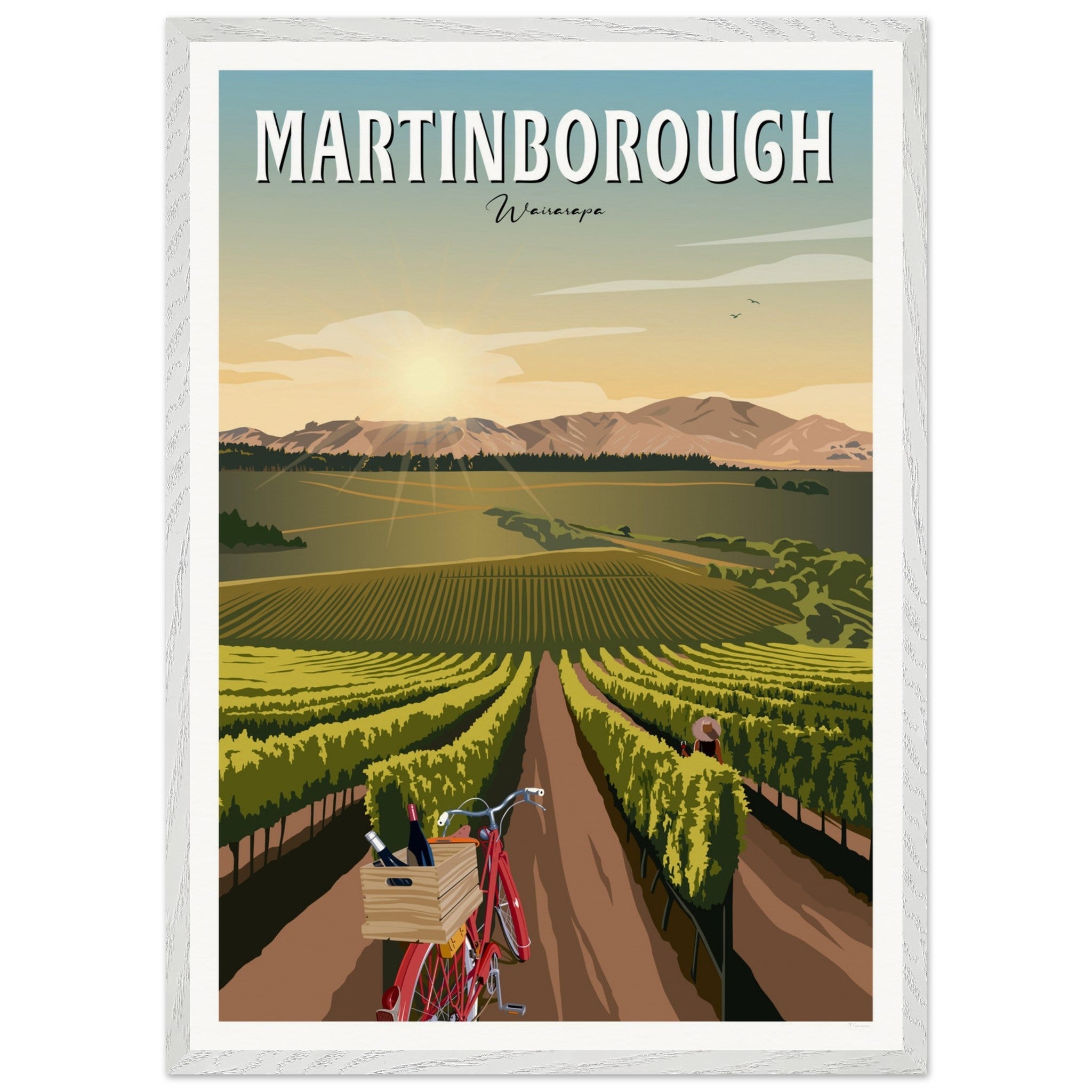 Martinborough Vines - Travel Poster, New Zealand