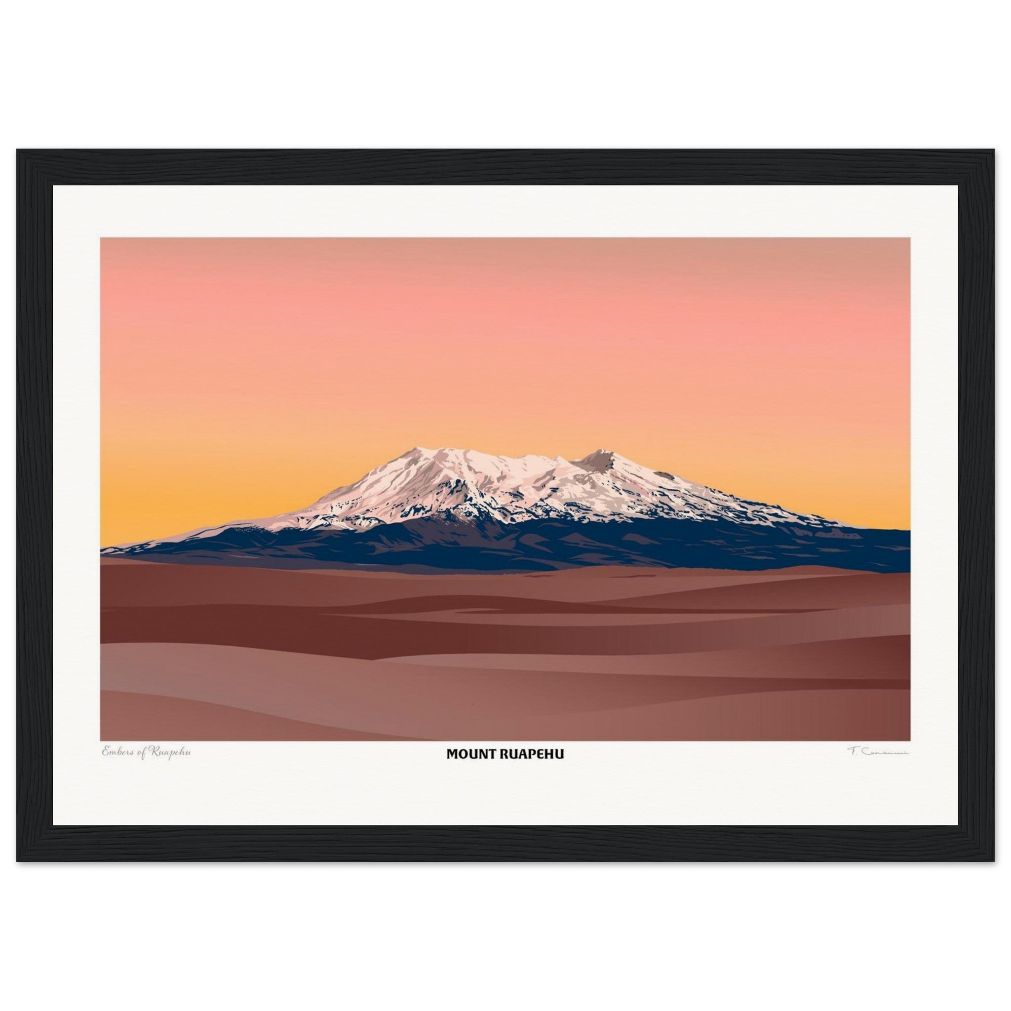 Mount Ruapehu Travel Poster, New Zealand