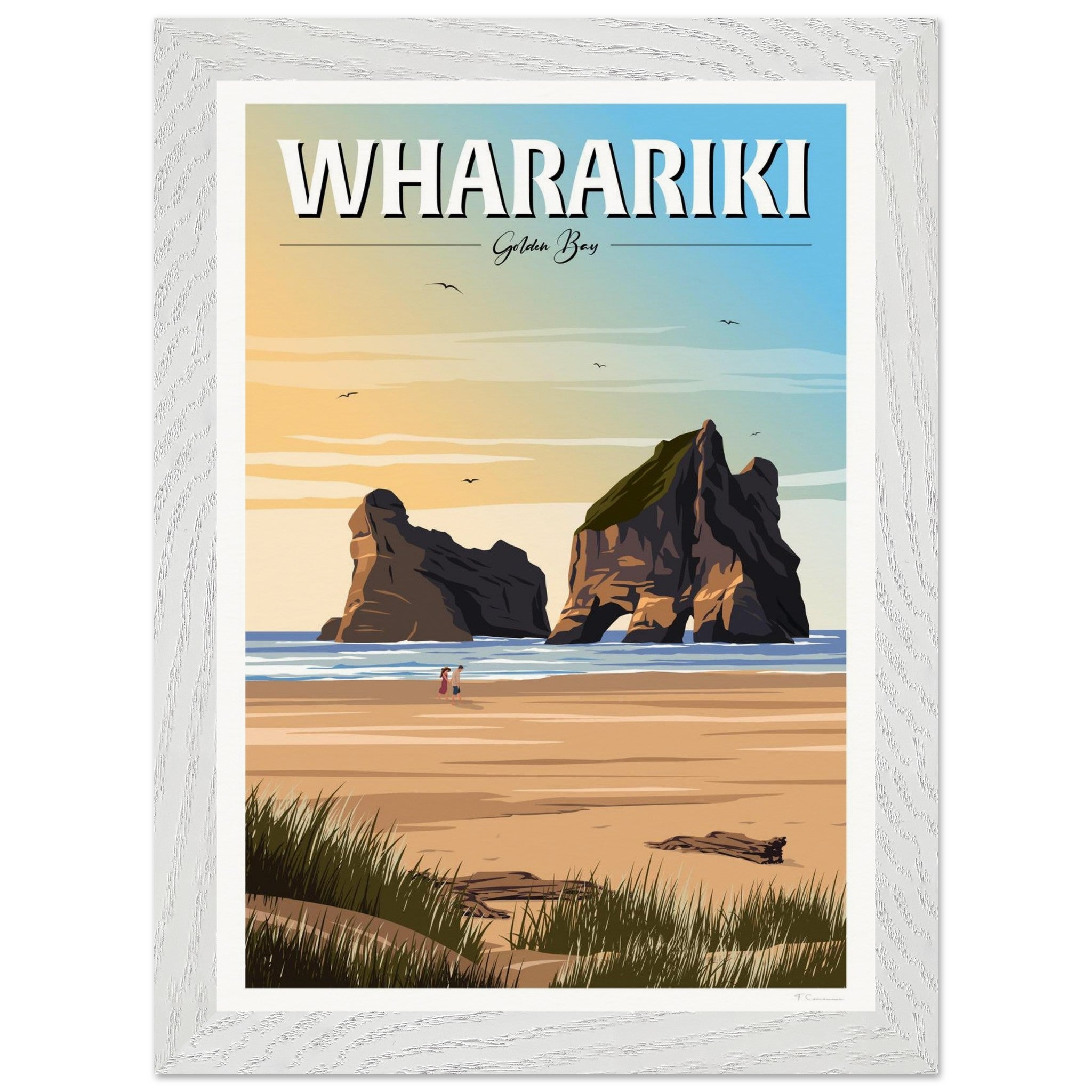 Wharariki Golden Bay Travel Poster, New Zealand