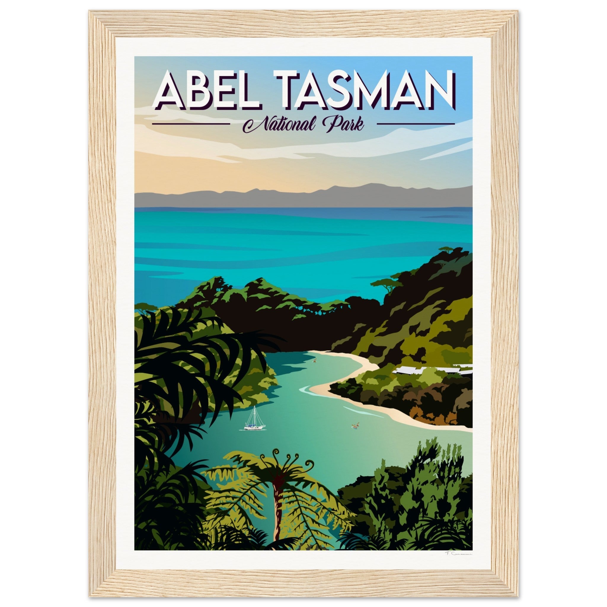 Abel Tasman National Park Travel Poster of New Zealand