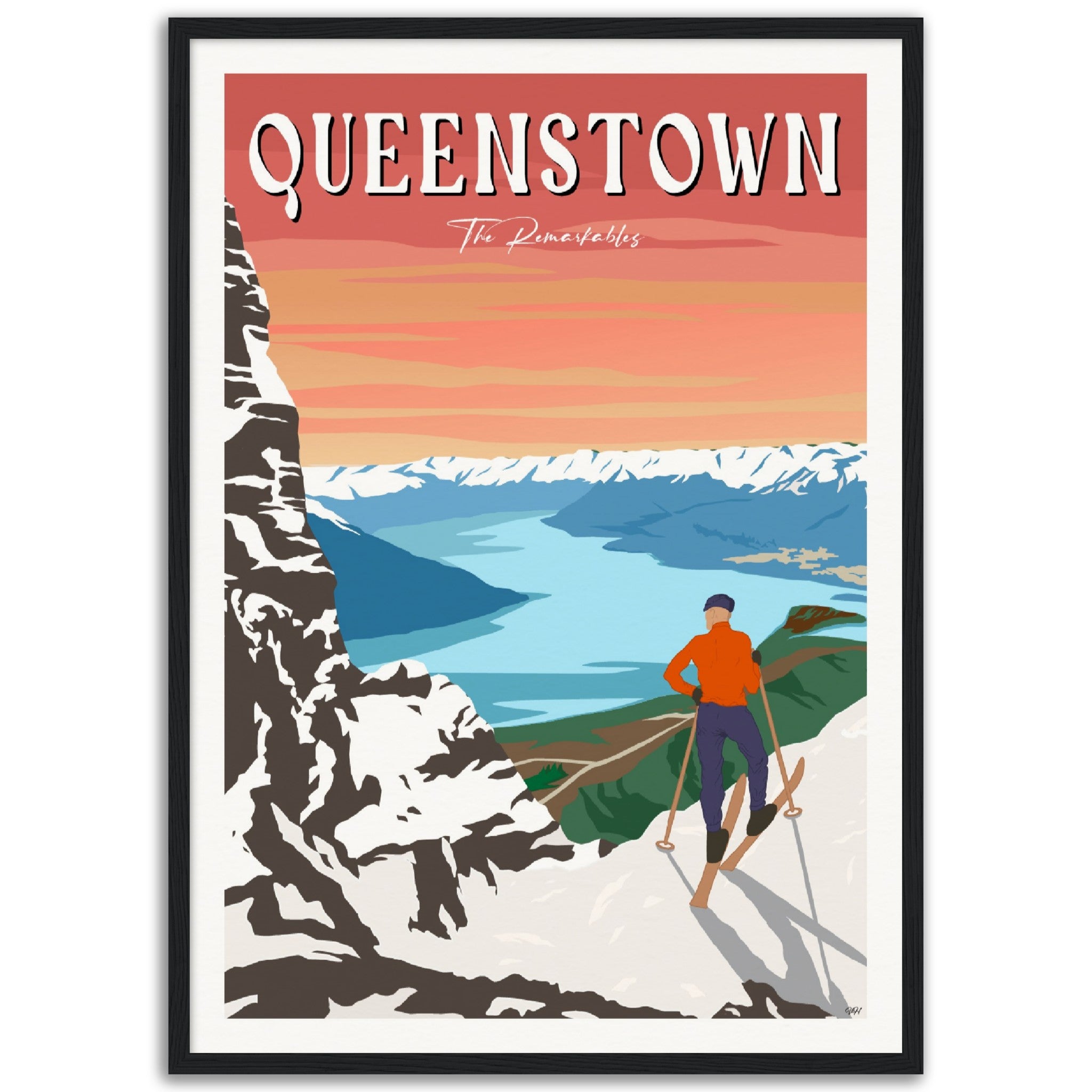 Queenstown - The Remarkables - Travel Poster, New Zealand