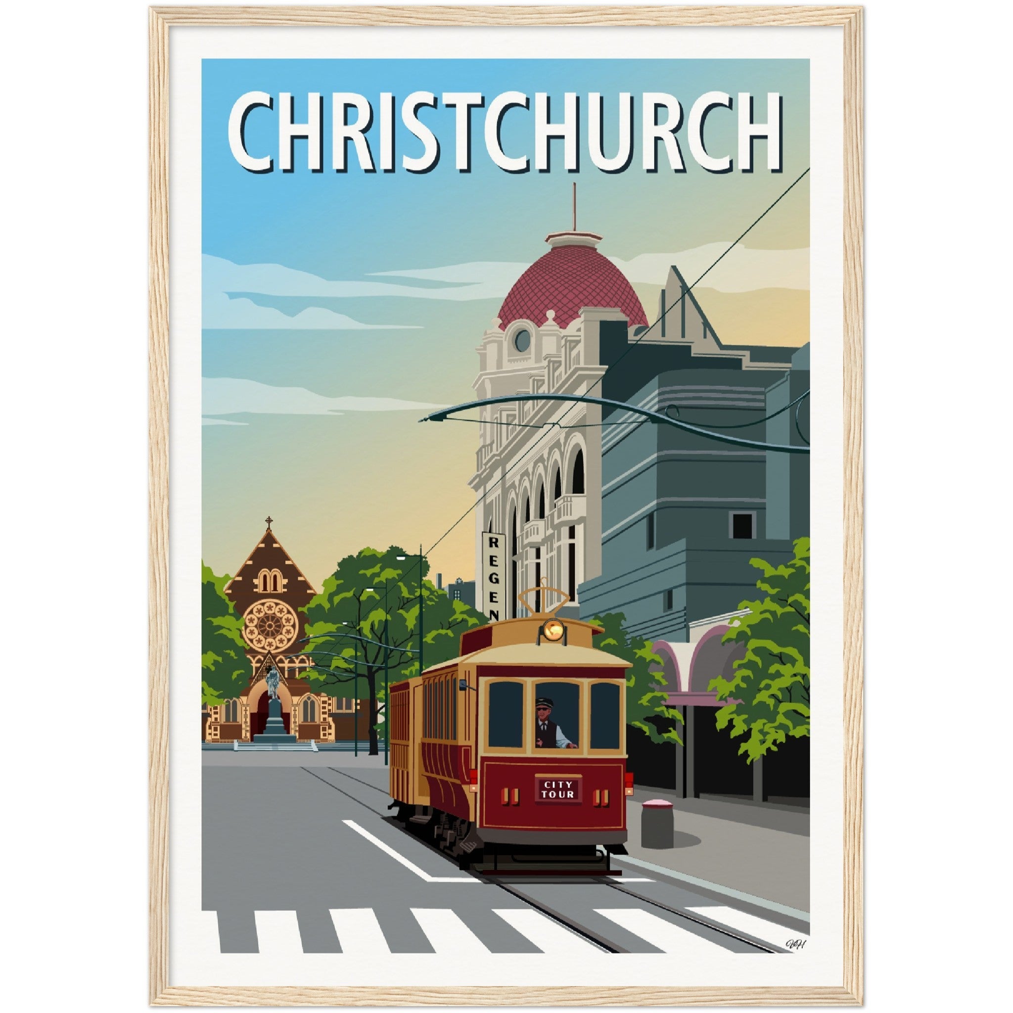 Christchurch Travel Poster, New Zealand