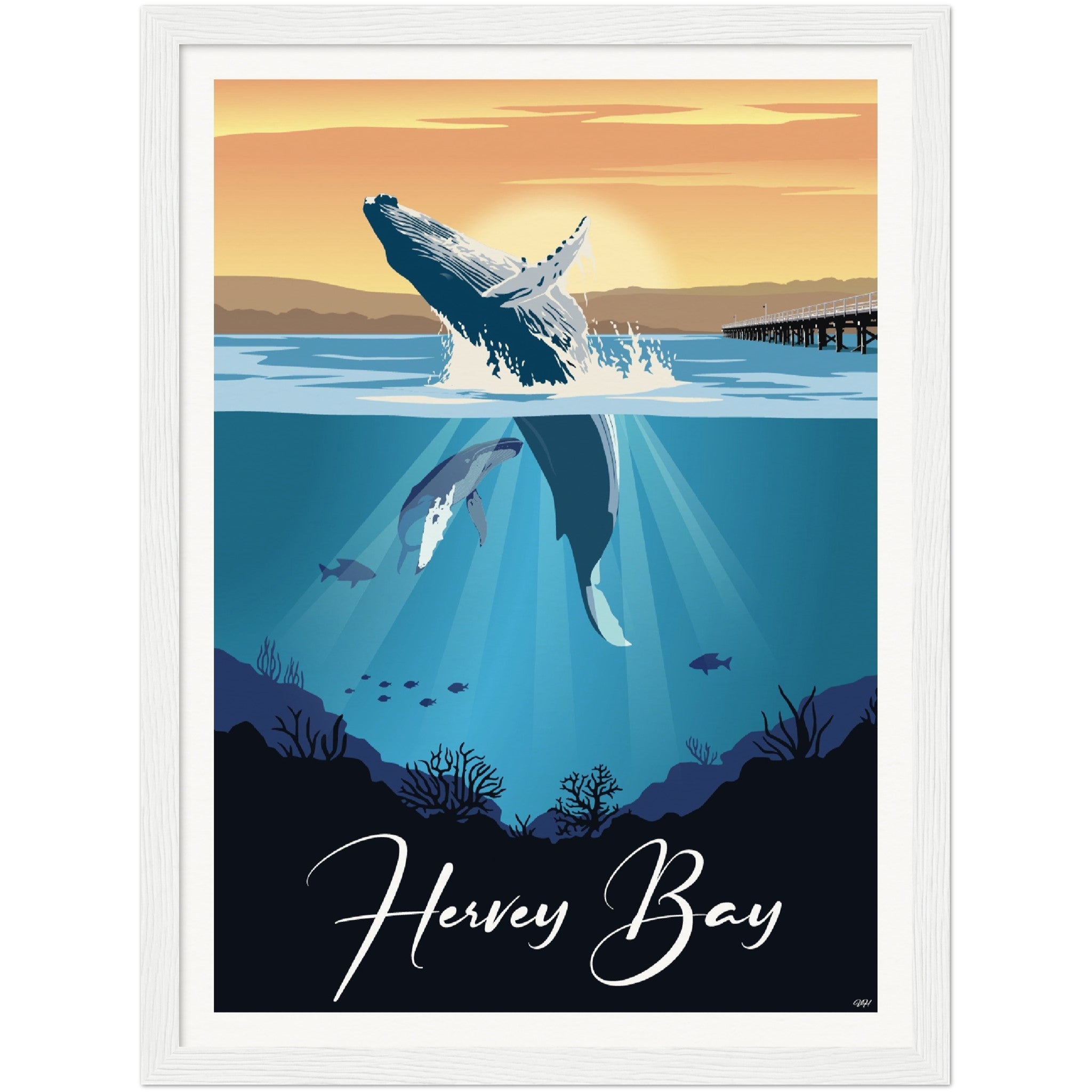Hervey Bay Travel Poster, Queensland - Australia