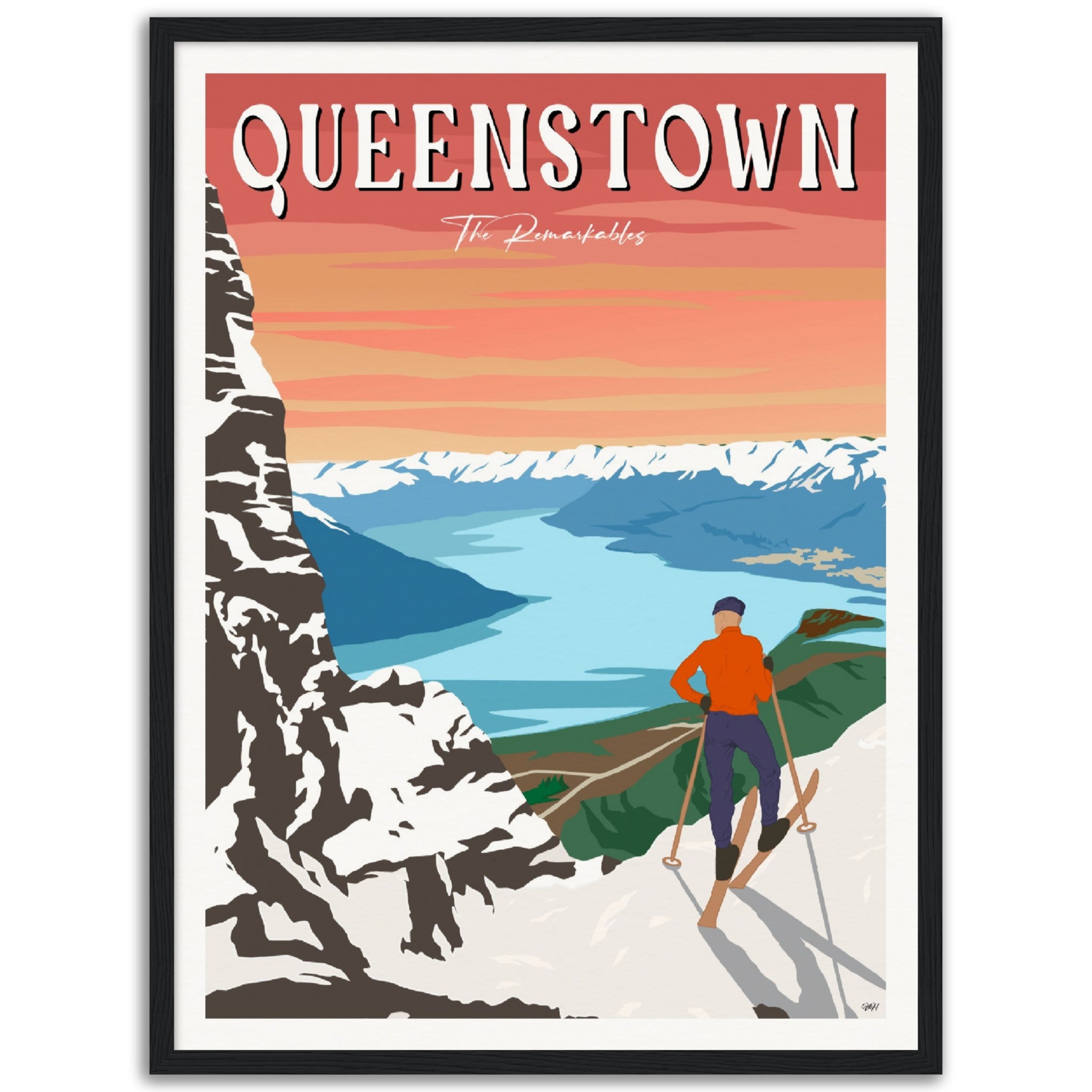 Queenstown - The Remarkables - Travel Poster, New Zealand