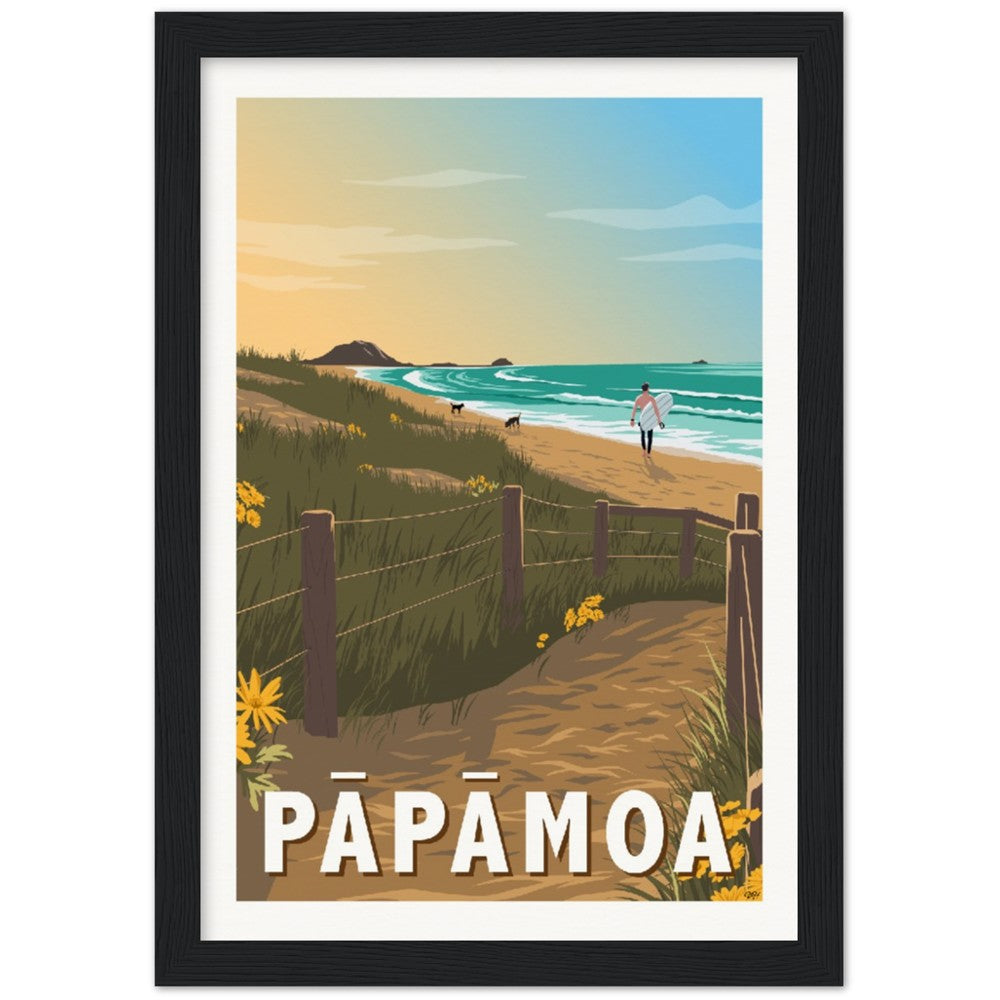 Pāpāmoa Travel Poster, New Zealand