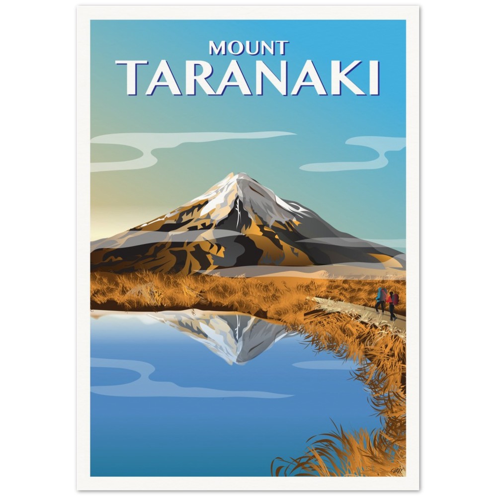 Mount Taranaki, New Zealand travel poster  - Viva Home Art - Tiffany consumi